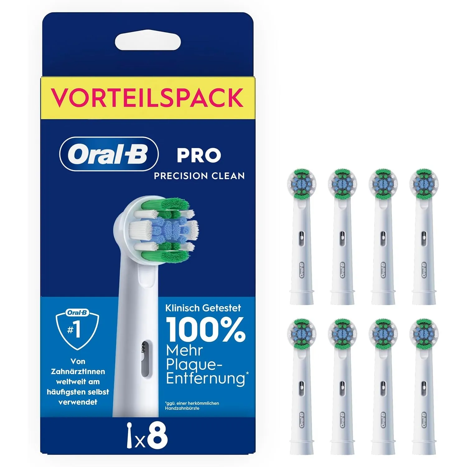 Oral-B Aufsteckbürsten PRO Precision Clean, Weiß, 8 Stück
