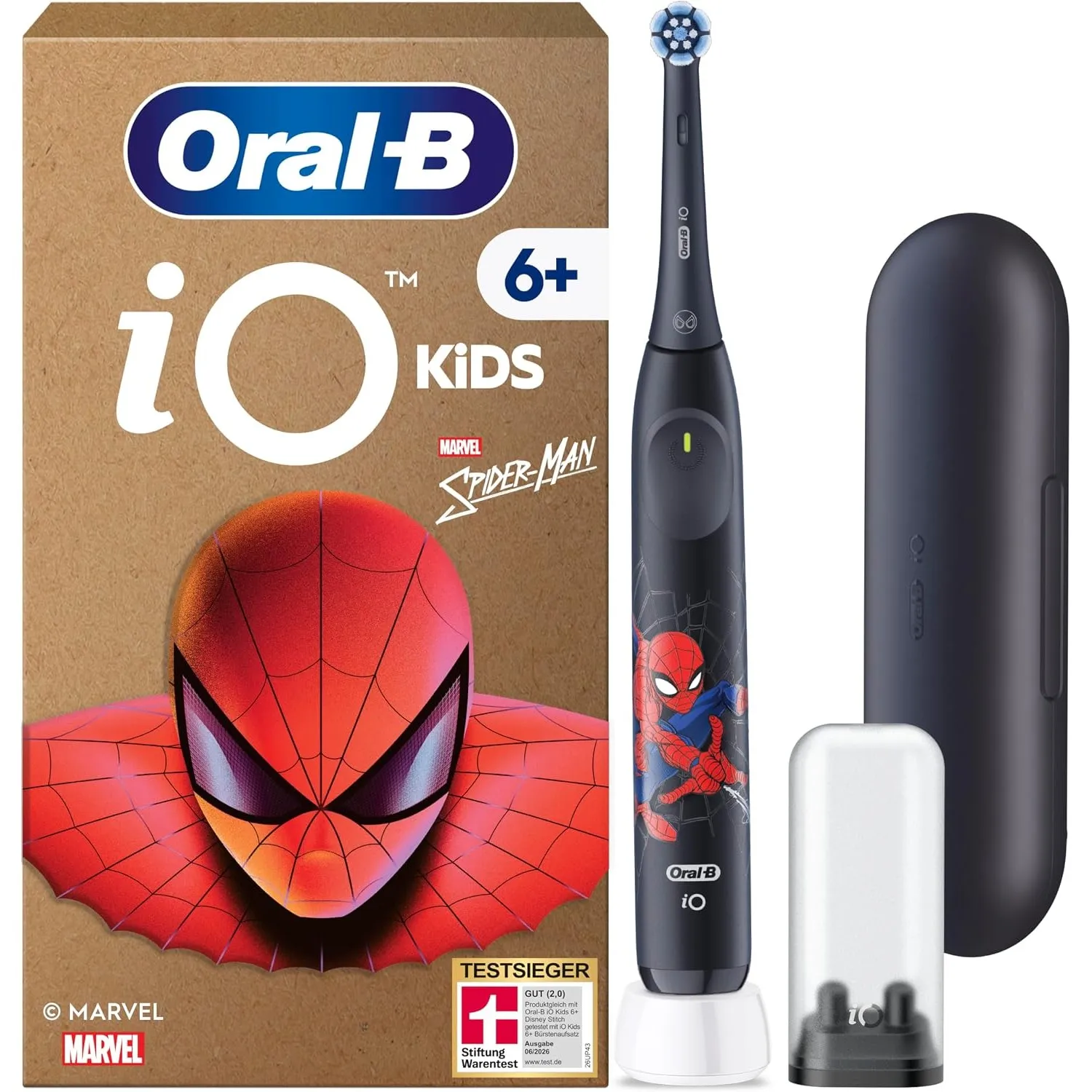Oral-B iO Kids 6+ Marvel Spiderman Elektrische Zahnbürste Kinder, Schwarz