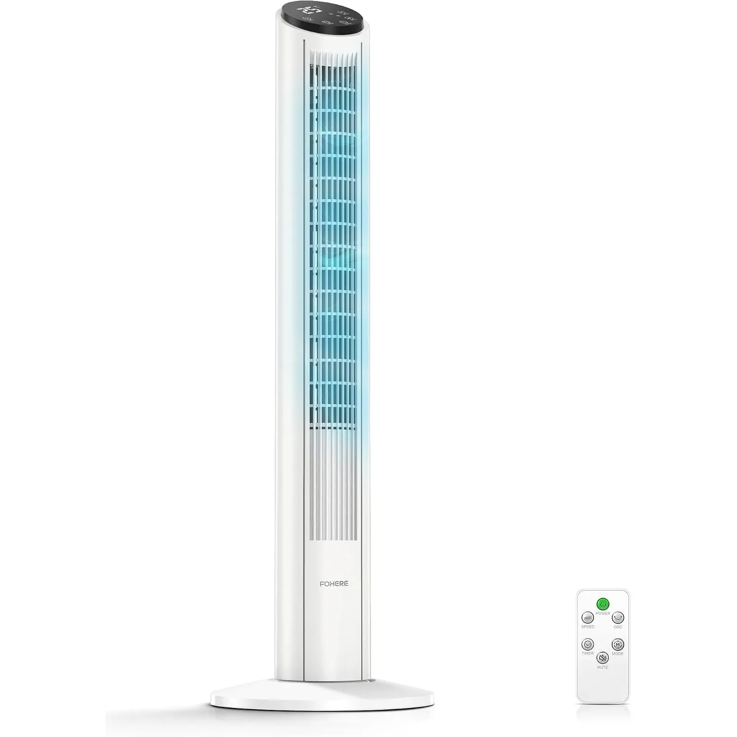 Turmventilator sehr Leise (<32dB) - 102cm Ventilator mit Kühlung - Turmventilator mit Fernbedienung- Simulierte Meeresb…