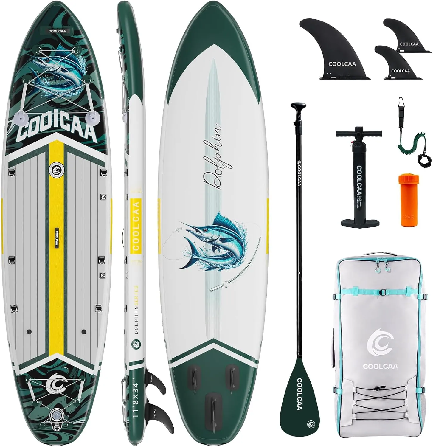 COOLCAA 354 cm x 86 cm x 15 cm Stand Up Paddling Board with Premium SUP Accessories, Load Capacity up to 210 kg, SUP Bo…