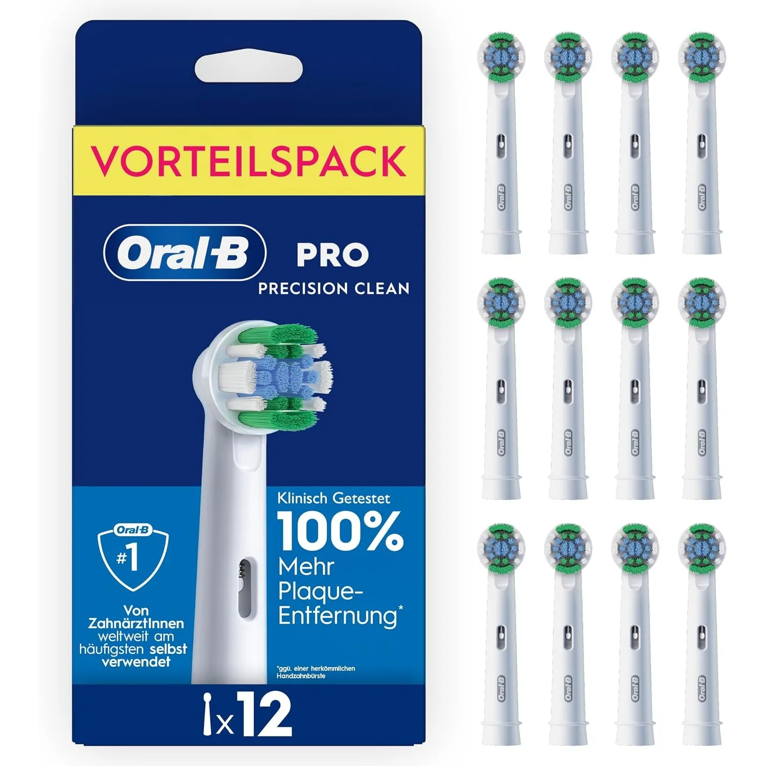 Oral-B Aufsteckbürsten PRO Precision Clean, Weiß, 12 Stück