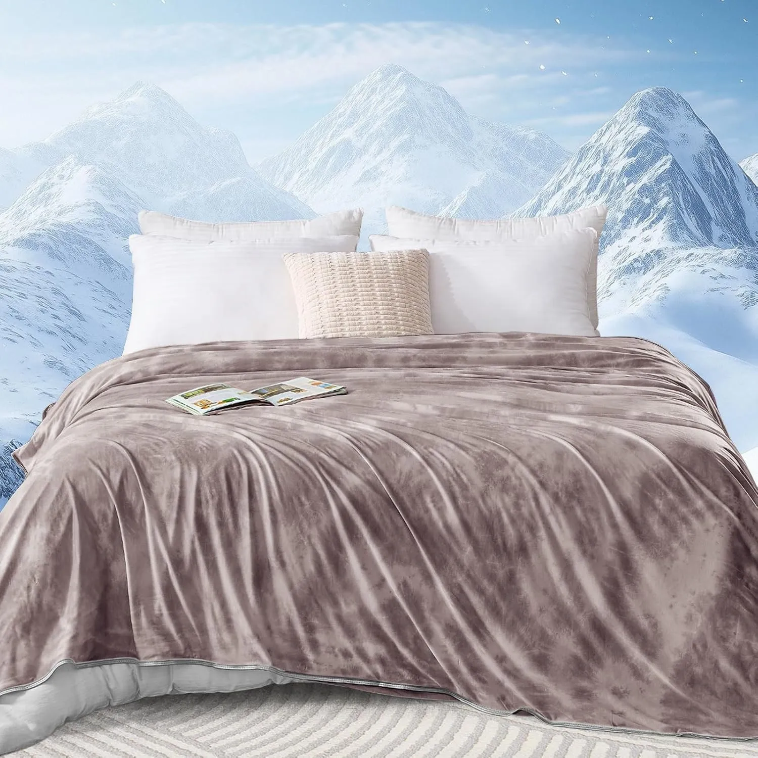 inhand Kühldecke 220 x 240 cm–Selbstkühlende Sommerdecke,Kühldecken zum Schlafen,leichte dünne Kühlende Decke für Mensc…