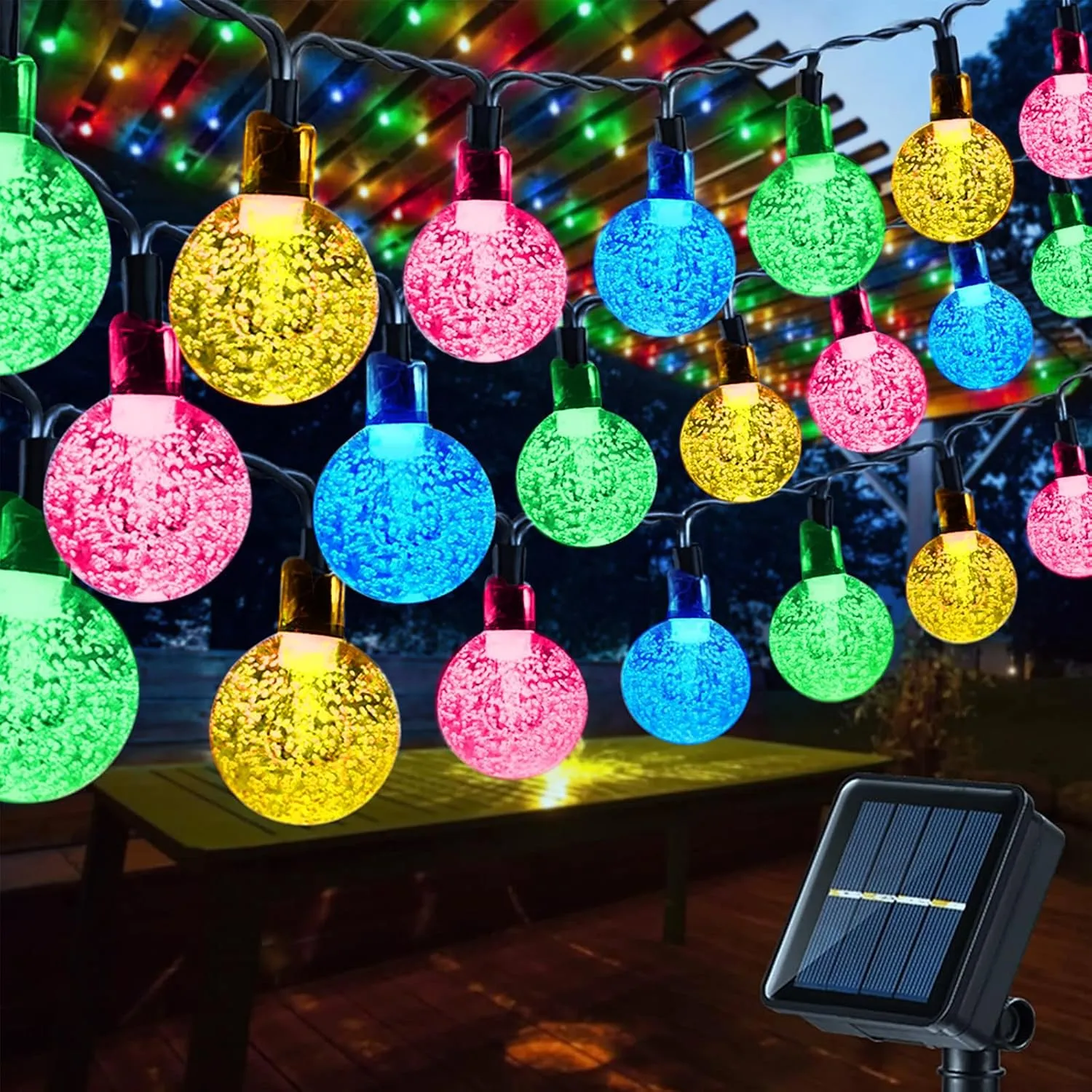 Moxled Solar Lichterkette Aussen 100 LED, 17M Lichterkette Außen Solar Wasserdicht, 8 Modes Solar Lichterkette Außen fü…