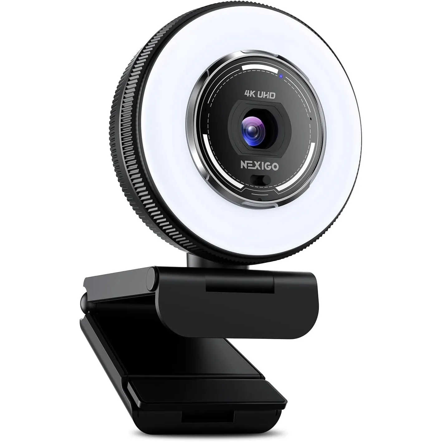 NexiGo N680E Pro, 4K-UHD-Streaming-Webcam mit Ringlicht, PDAF-Autofokus, 1080P@60FPS, 2 Mikrofone mit Geräuschunterdrüc…