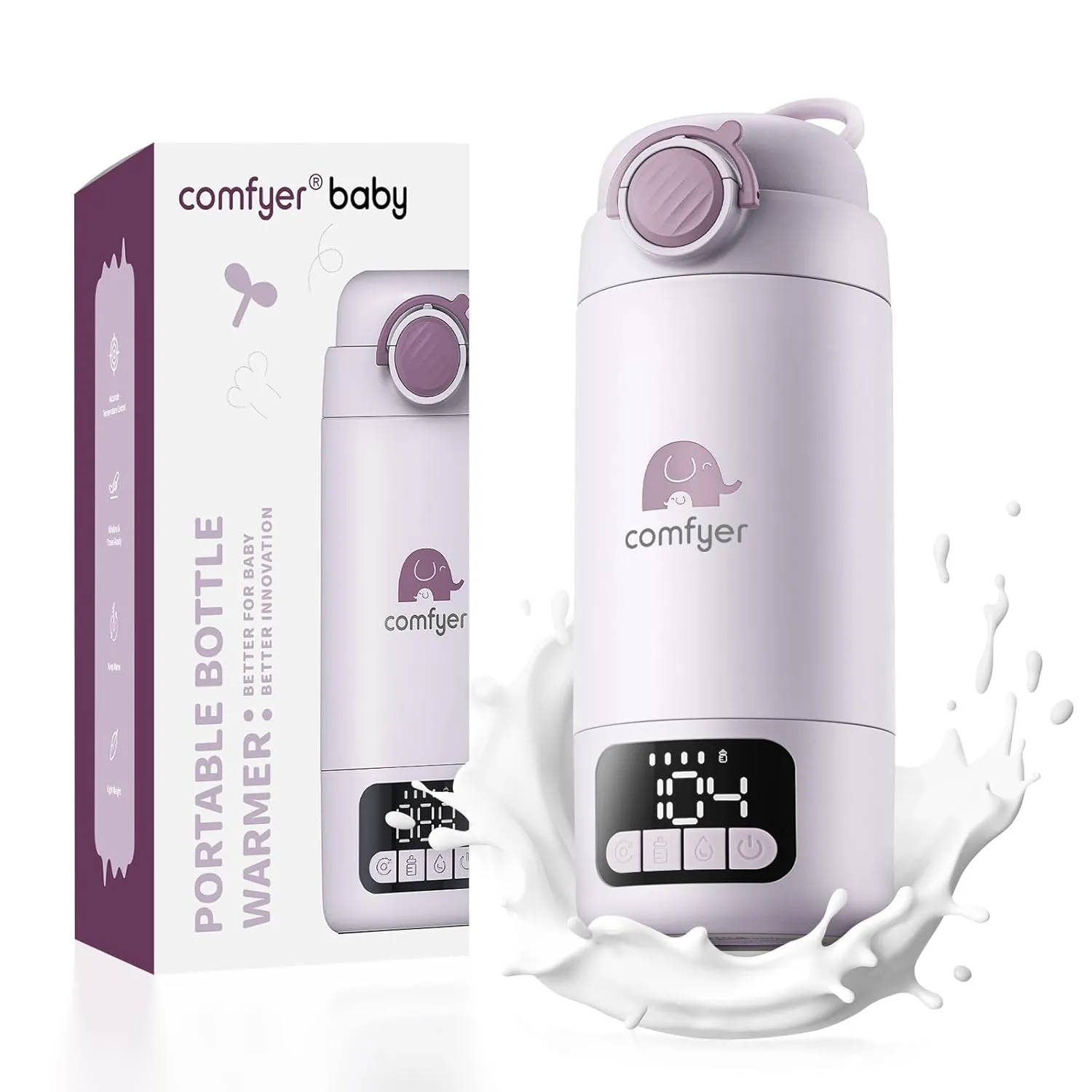 Comfyer BW02 Upgrade Portable Bottle Warmer on the Go for Baby & Family Quick Heating with 16000 mAh Battery, Integrate…