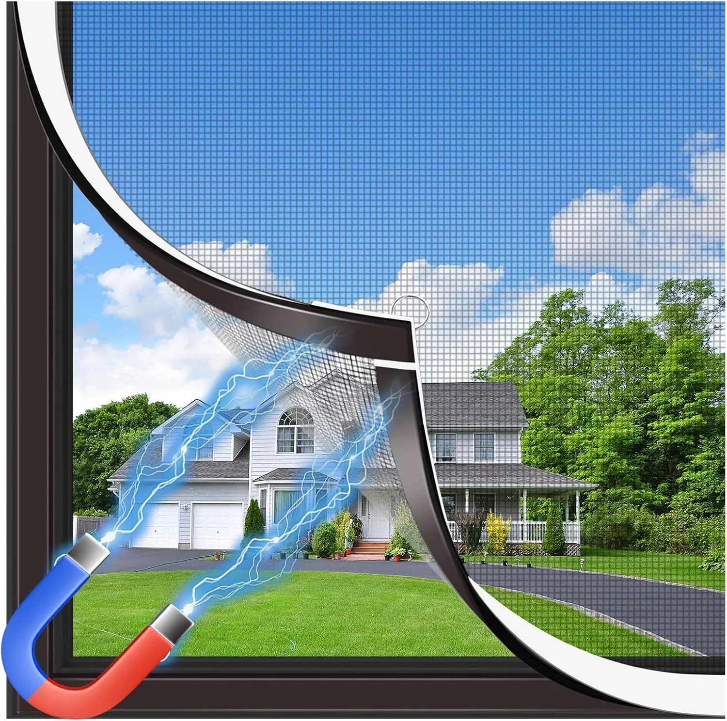 Magnetic Fly Screen Window, Insect Protection, Magnetic Window, Can Be Cut to Size up to 130 x 130 cm, No Drilling, Eas…