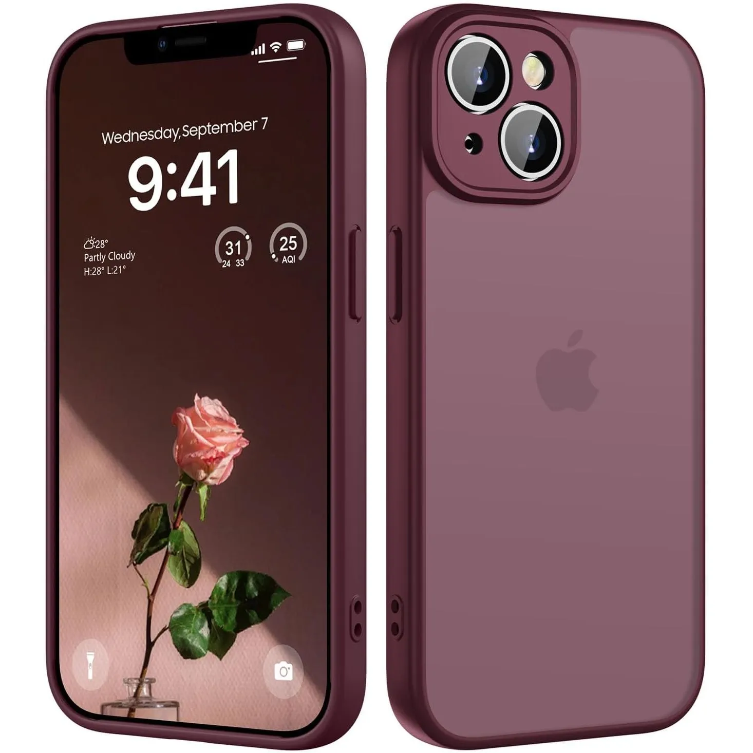 HGH für iPhone 14 Hülle, Dunkel Rot