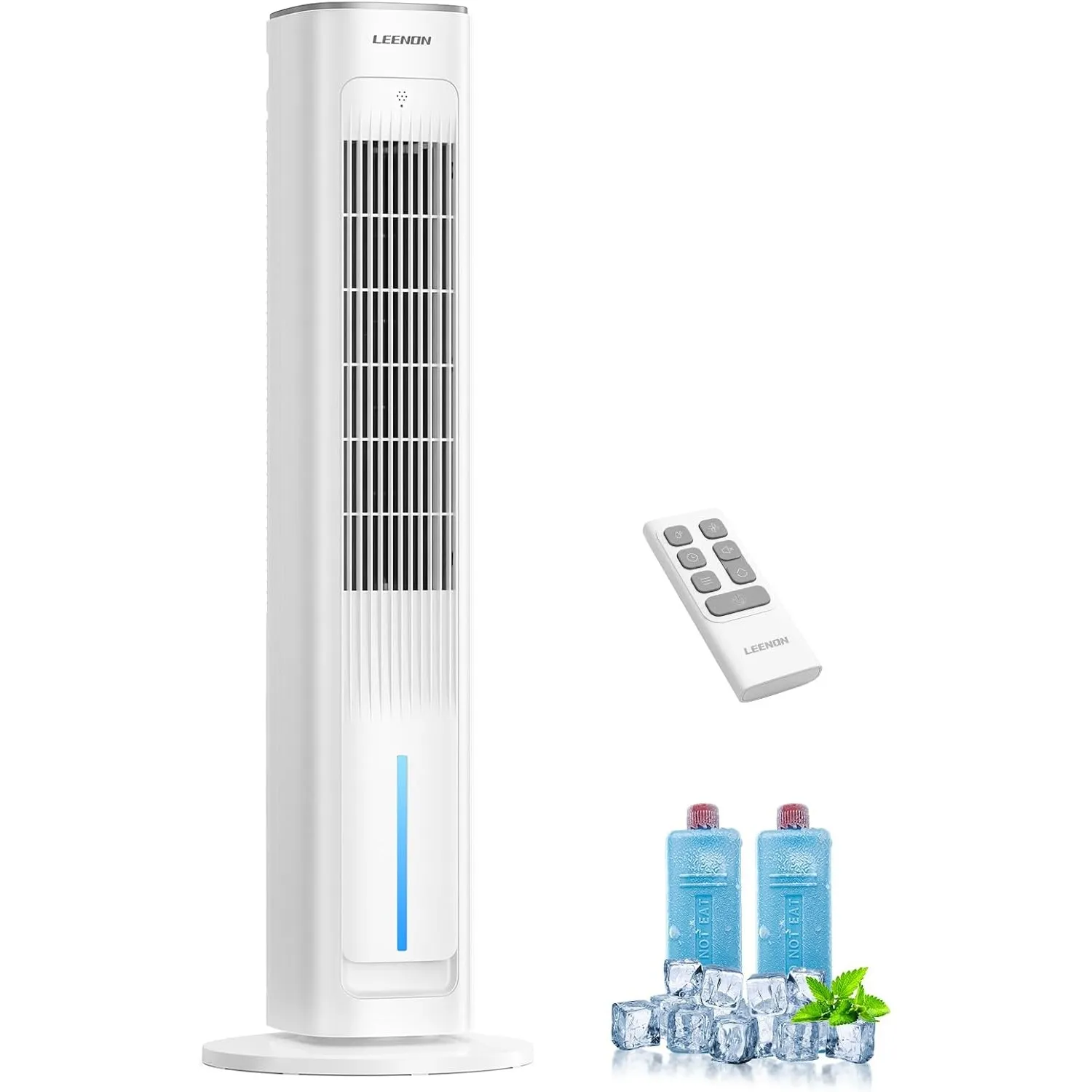 LEENON 3-in-1 Turmventilator mit Wasserkühlung, 38" Luftkühler (35dB leise), Fernbedienung, 3 Stufen & 4 Modi, 12H Time…