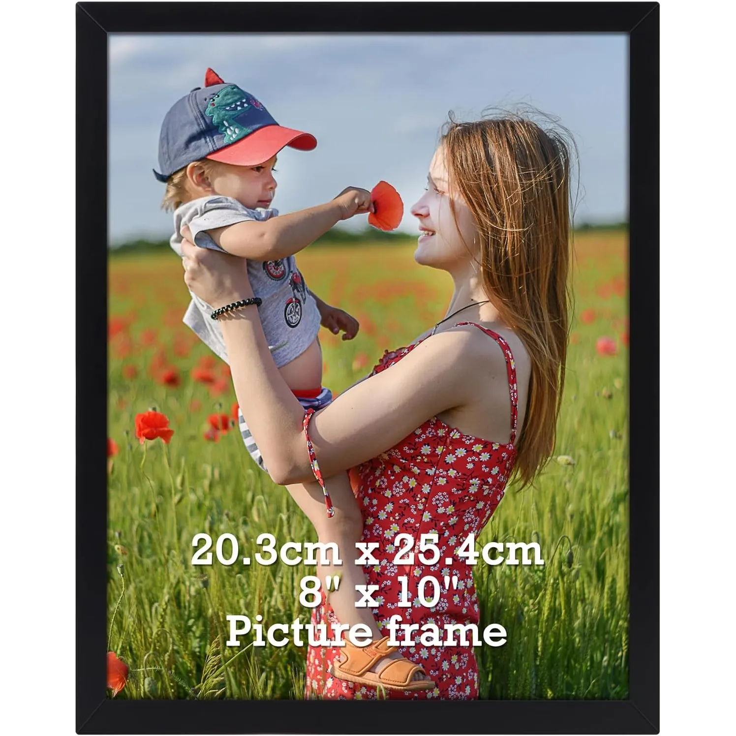 Bilderrahmen 20x25 cm, 1 Stück, schwarzer Fotorahmen, für 25x20 cm Fotos und Kunstwerke, für Wand- und Tischmontage