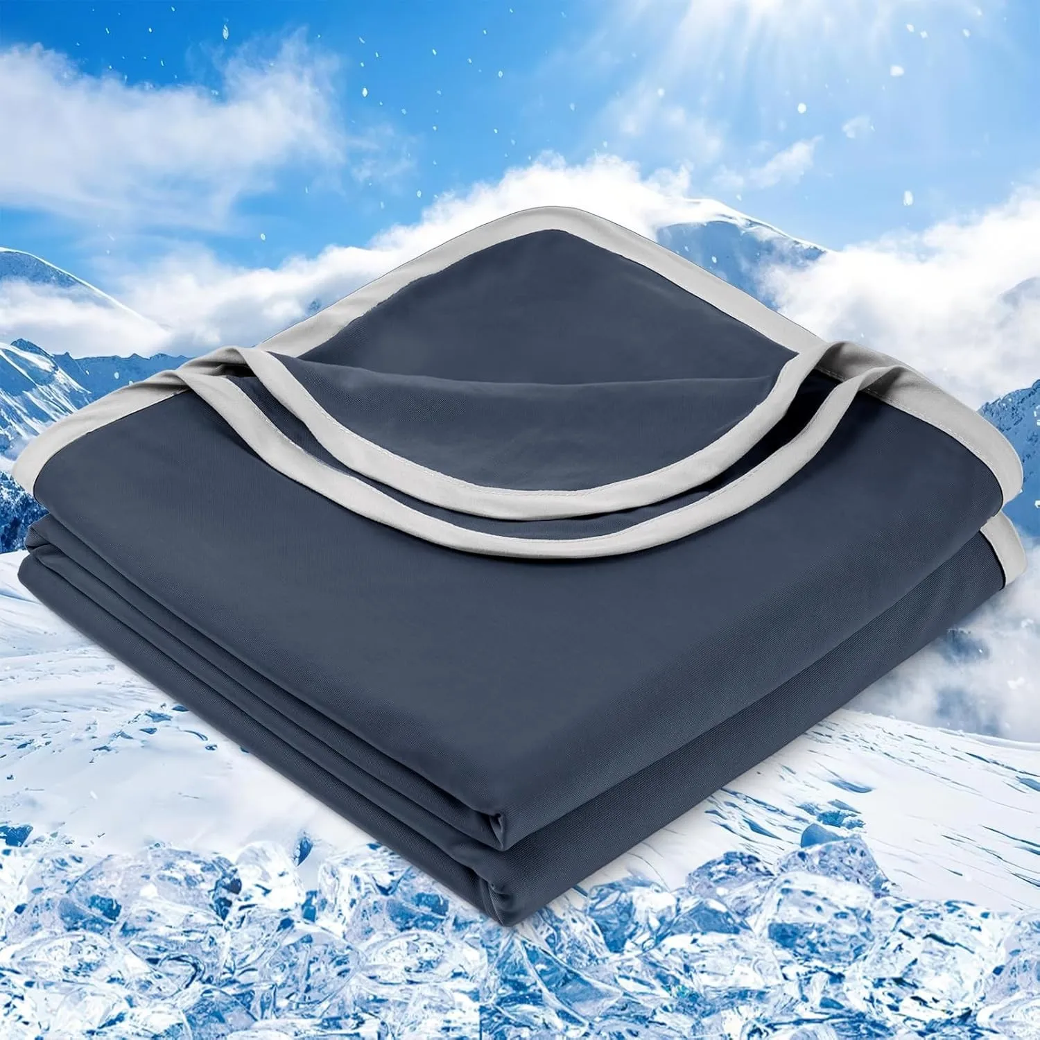PHF Kühldecke 150x200cm, Arc-Chill Q-Max>0.5 doppelseitige selbstkühlende Kühldecke, Schweißabsorbierende und Atmungsak…