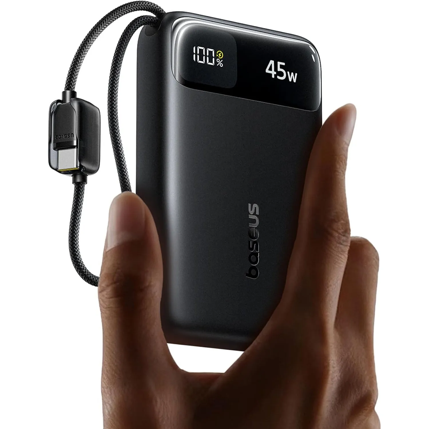 Baseus FC11 Powerbank 45W 20000mAh mit 2 Integriertem USB-C Kabel, Power Bank Klein CCC Zertifizierung mit LED Display,…