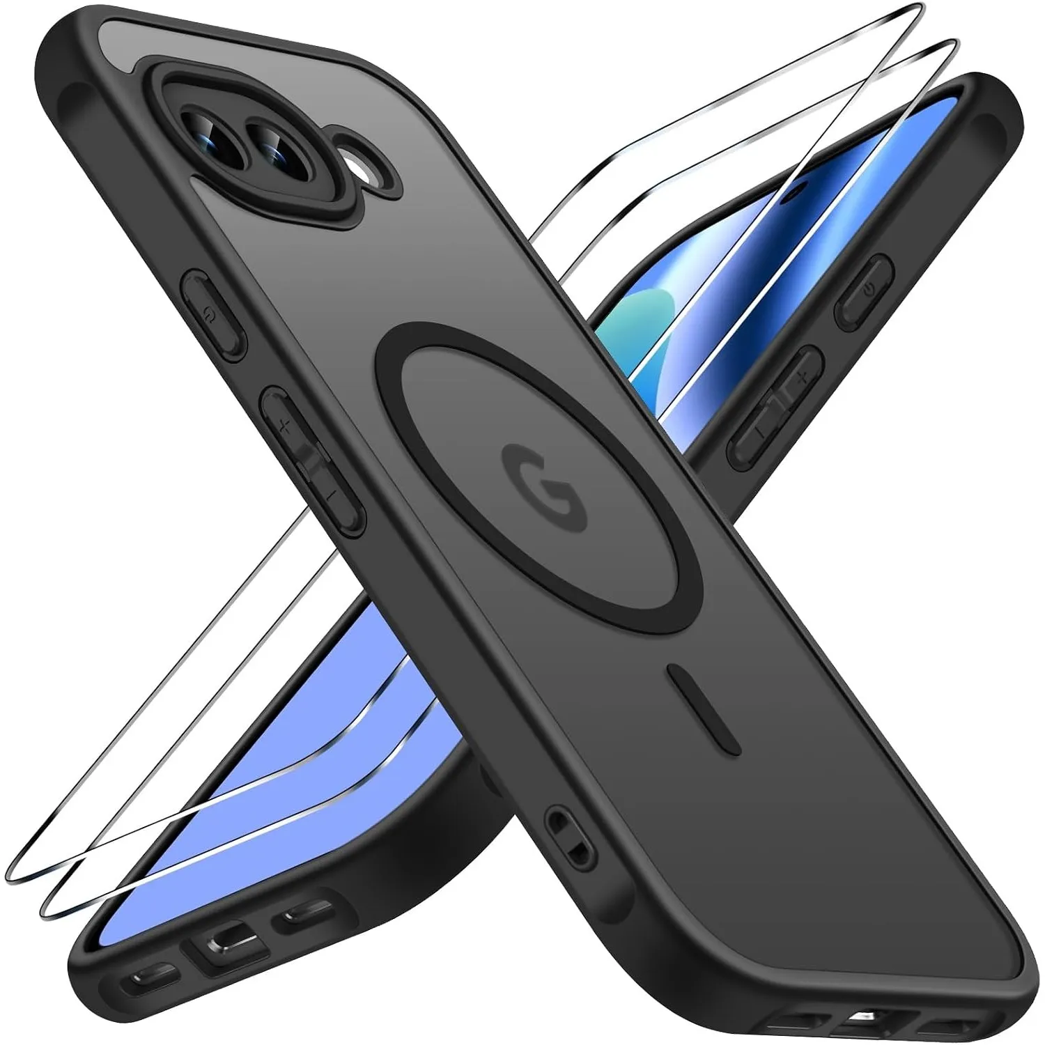 ivoler für Google Pixel 10a Hülle,mit 2 Panzerglas,Magsafe Schwarz