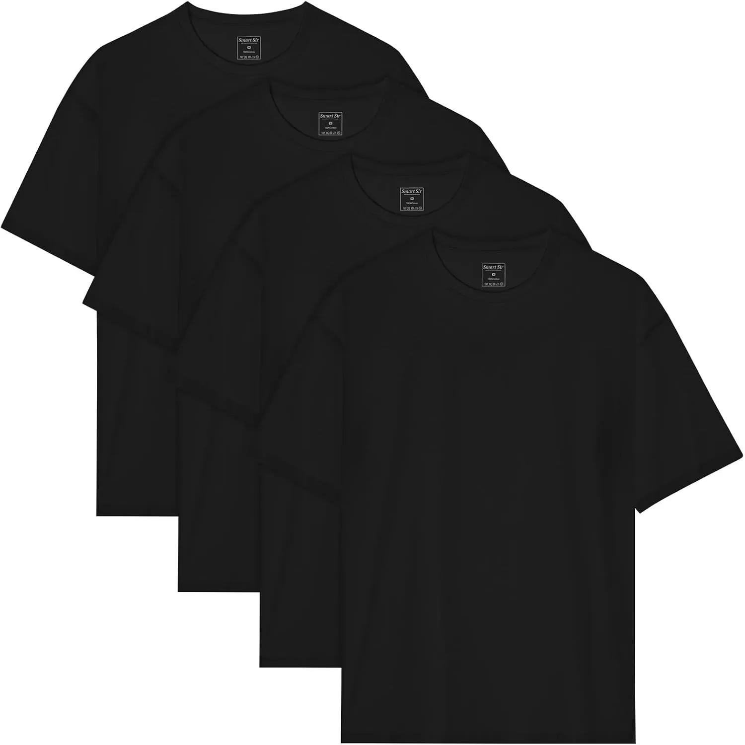 Smart Sir T-Shirt Herren 4 Pack 100% Baumwolle, Kurzarm Einfarbig