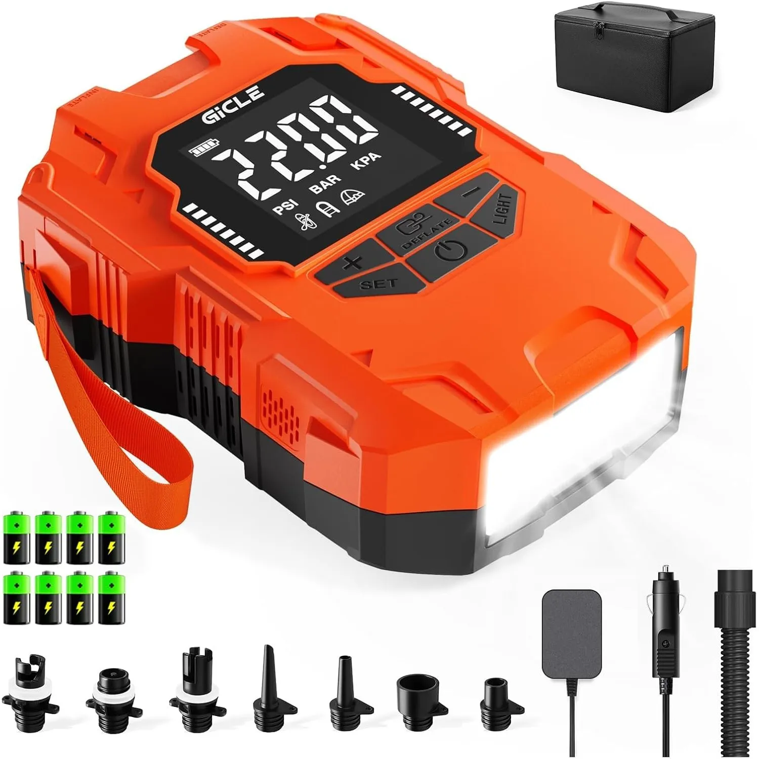 GICLE Sup Pumpe Elektrisch 22PSI Elektische Sup Pumpe Akku 36W Typ-C-Anschluss Inflator & Deflator 12V DC für Paddle-Bo…