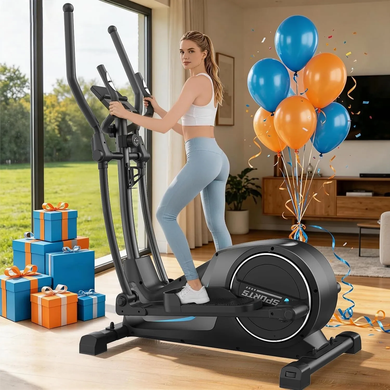 Crosstrainer 16-Stufen Widerstand,8kg Schwungrad,Bis 150kg
