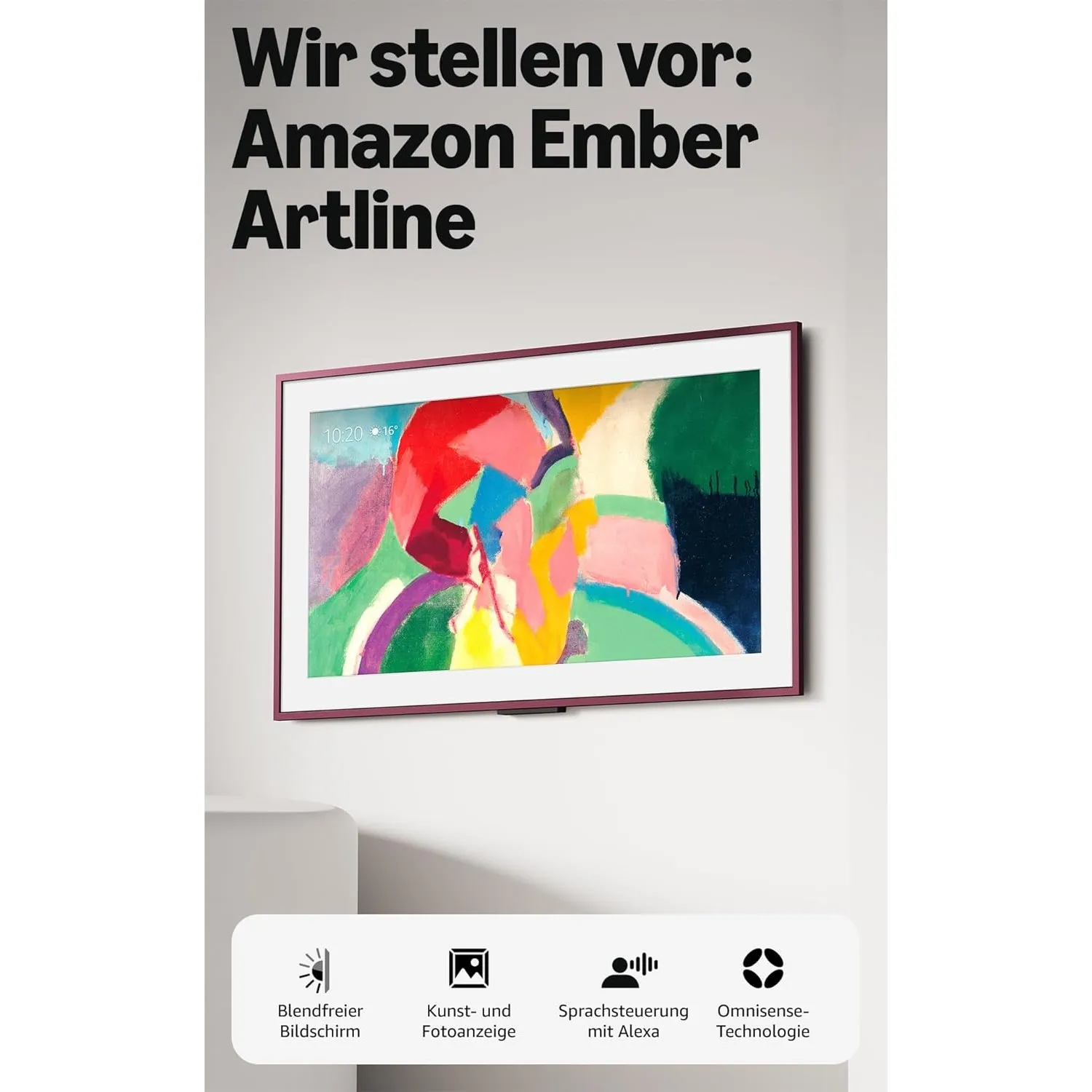 Amazon Ember Artline 55" mit Fire TV (neueste Generation), 4K Ultra HD QLED Smart TV und Kunstgalerie, individuelle Rah…