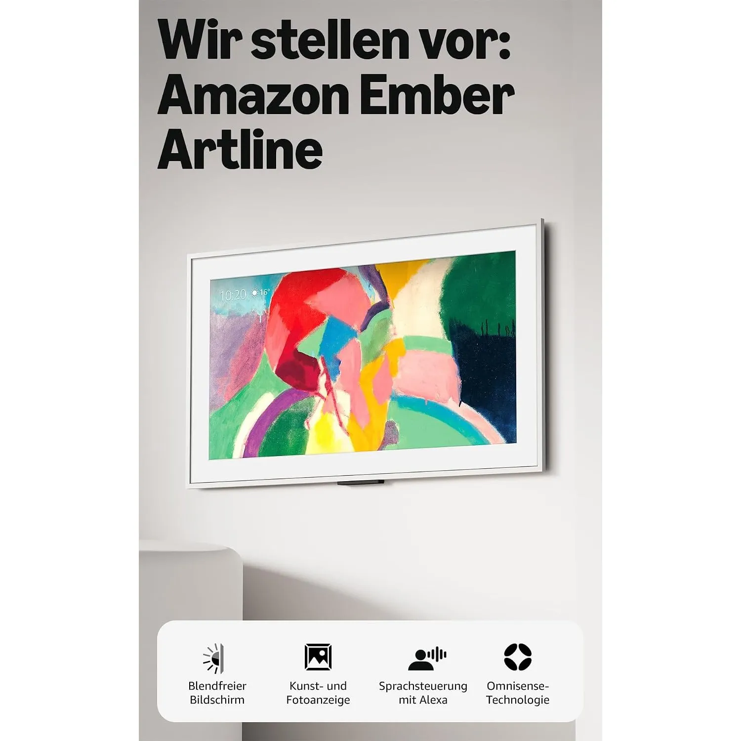 Amazon Ember Artline 55" mit Fire TV (neueste Generation), 4K Ultra HD QLED Smart TV und Kunstgalerie, individuelle Rah…