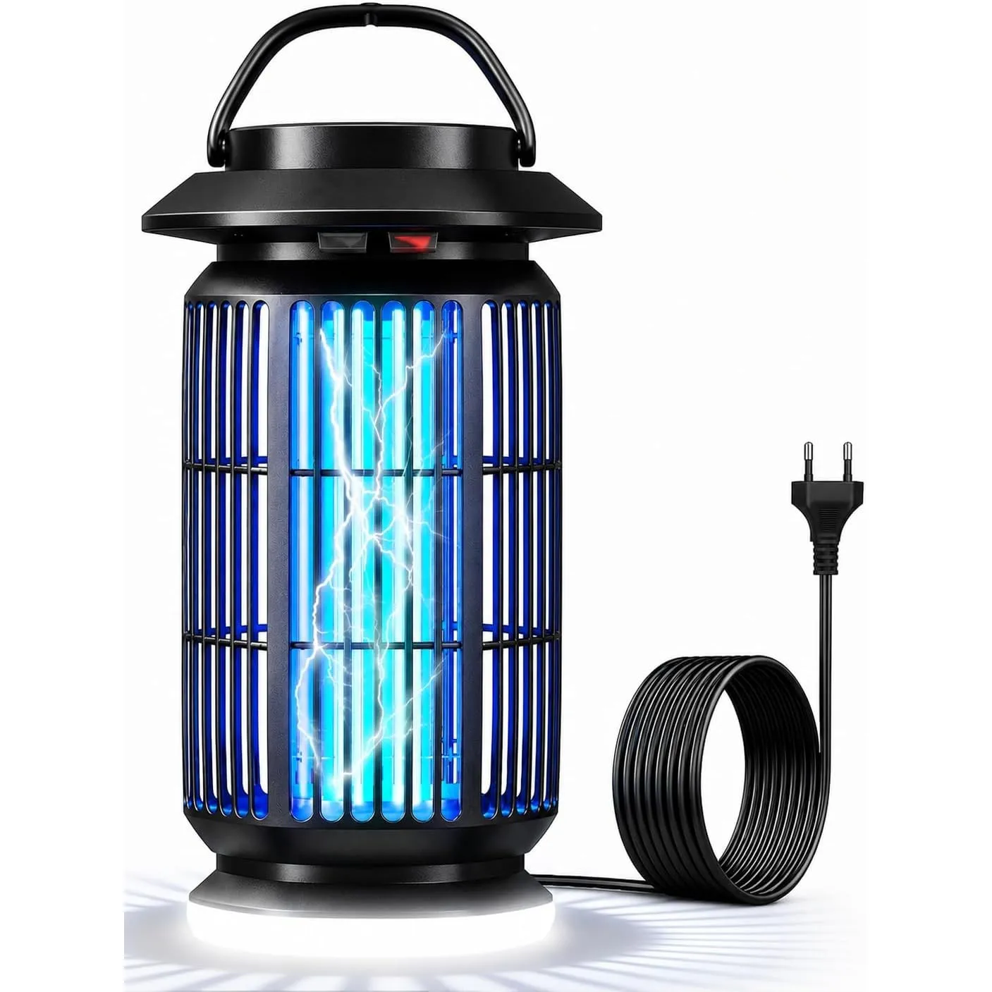 Insektenvernichter Elektrisch mit LED Licht, 4000V Mückenlampe Innen & Außen, 365nm UV Mückenfalle, IPX4 Wasserdicht, 1…