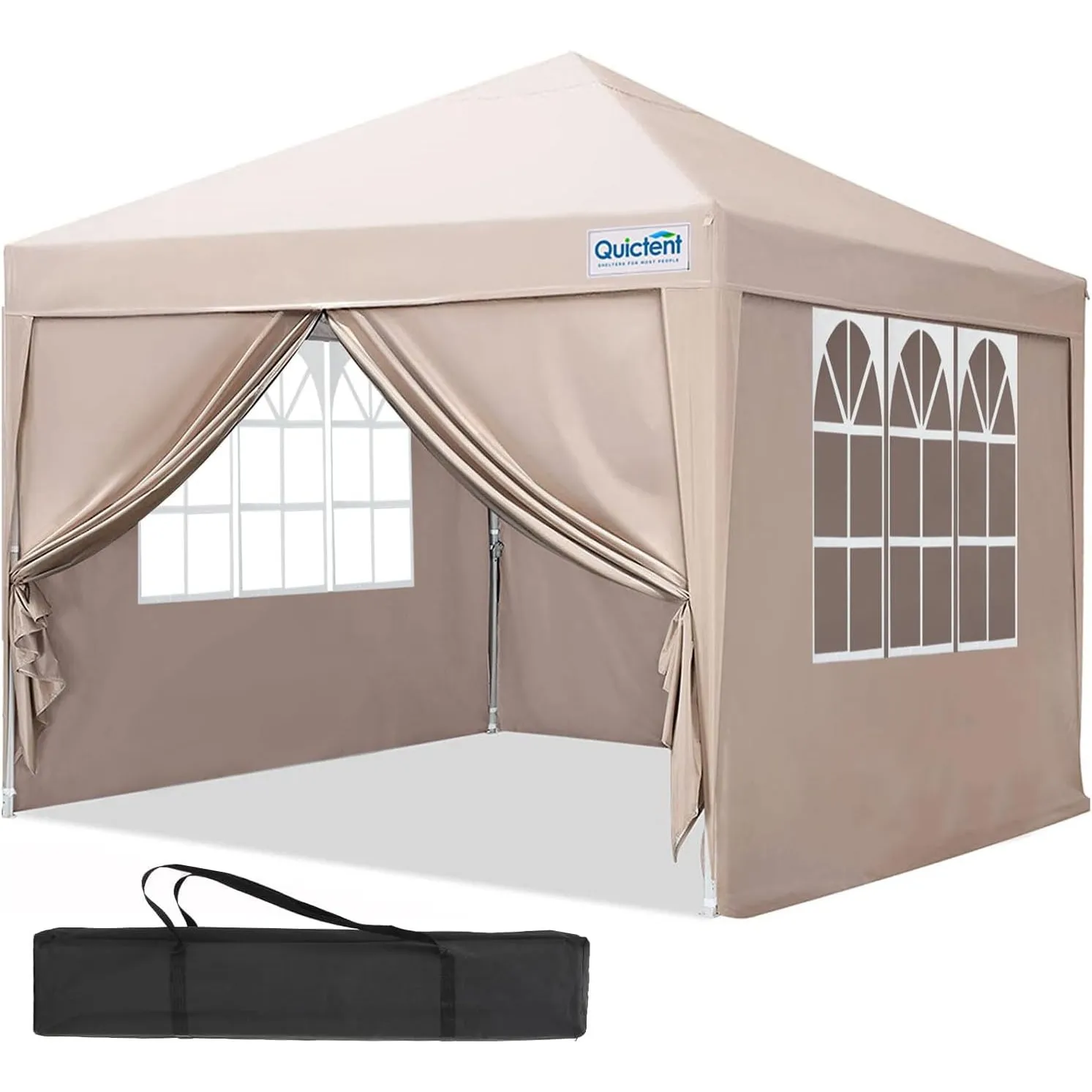 Quictent Faltpavillon 2.4x2.4m wasserdicht | Partyzelt, Gartenpavillon, mit Seitenwänden, UV-Schutz 50+, Tragetasche in…