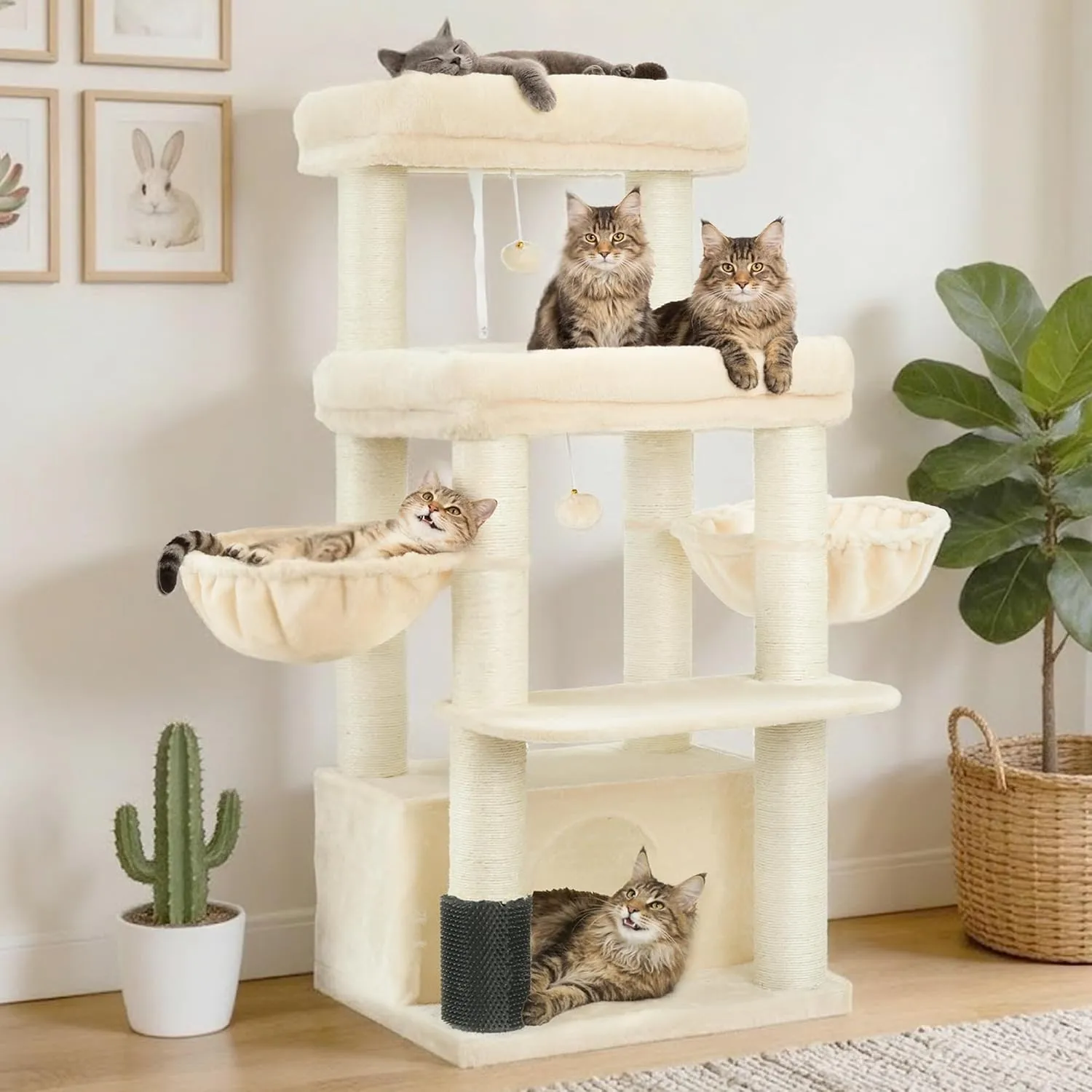 Hey-brother Kratzbaum für große Katzen, mit 8cm Dicke Sisalpfosten, MPJ02M