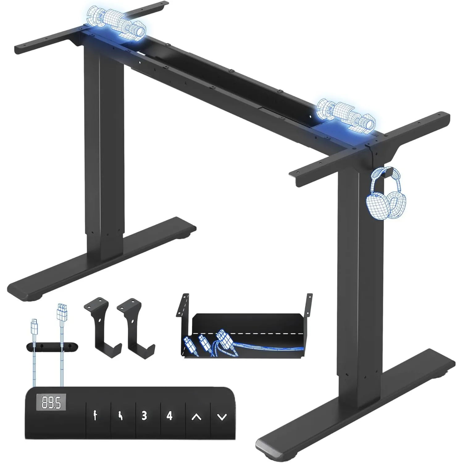 FLEXISPOT Höhenverstellbarer Schreibtisch Gestell E1 PRO mit Doppelmotor