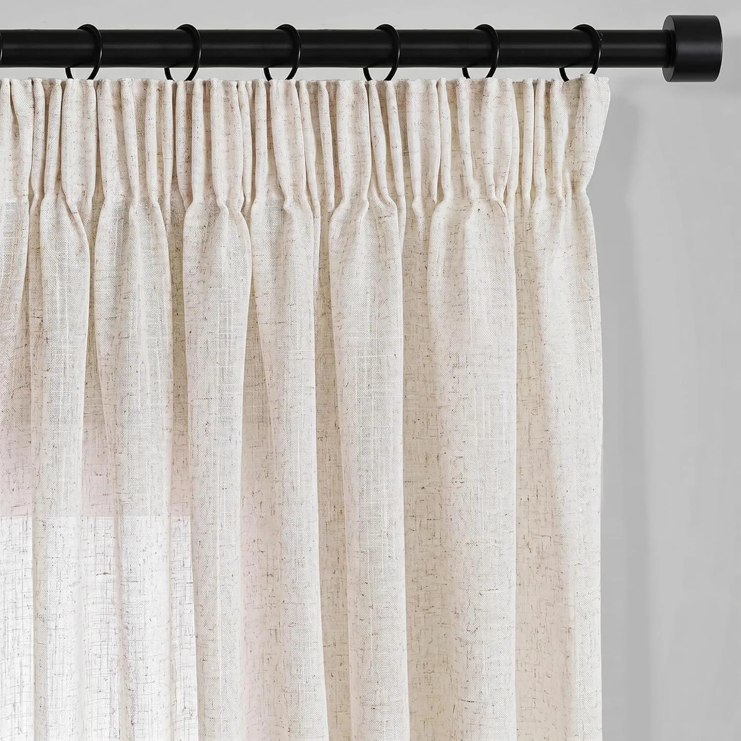Vorhänge Gardinen Leinen mit Kräuselband Beige Natur-für Wohnzimmer Modern Vorhang 240cm Gardine Schlafzimmer Vorhangsc…