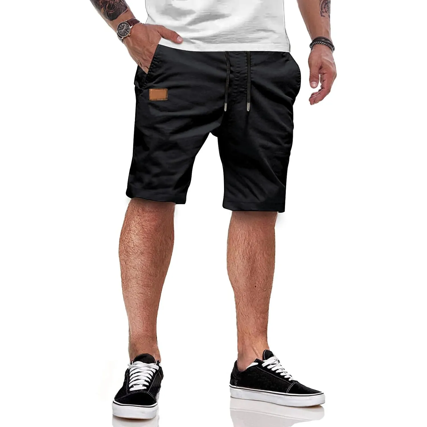 JMIERR Kurze Hosen Herren Sommer Shorts Herren Chino Baumwolle | Cargo Shorts Herren,Freizeit Shorts,Bequeme,mit Kordel…