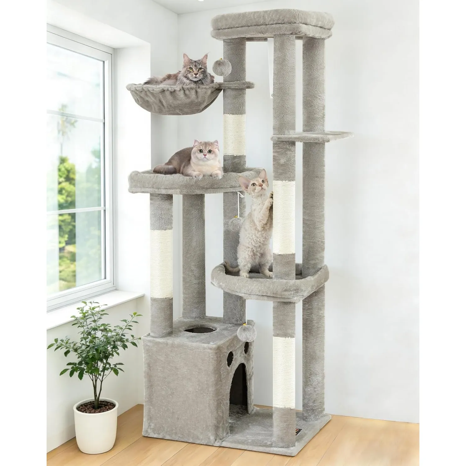 Kratzbaum Groß mit Mehrere Ebenen Kratzbaum Grosse Katzen Stabil