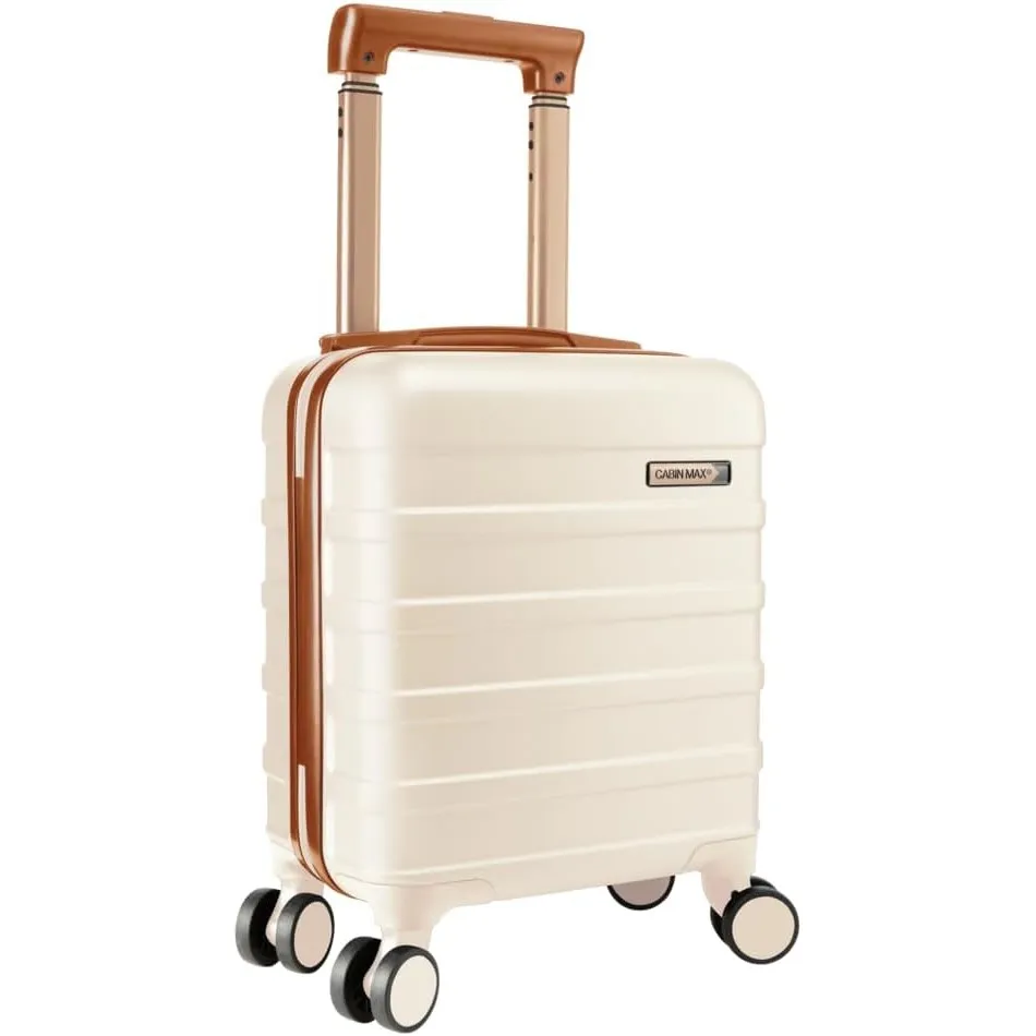 Cabin Max Anode Handgepäck-Koffer – Leicht, Hartschale, 4 Rollen, Zahlenschloss…, cremefarben, 40x30x20cm, Handgepäck