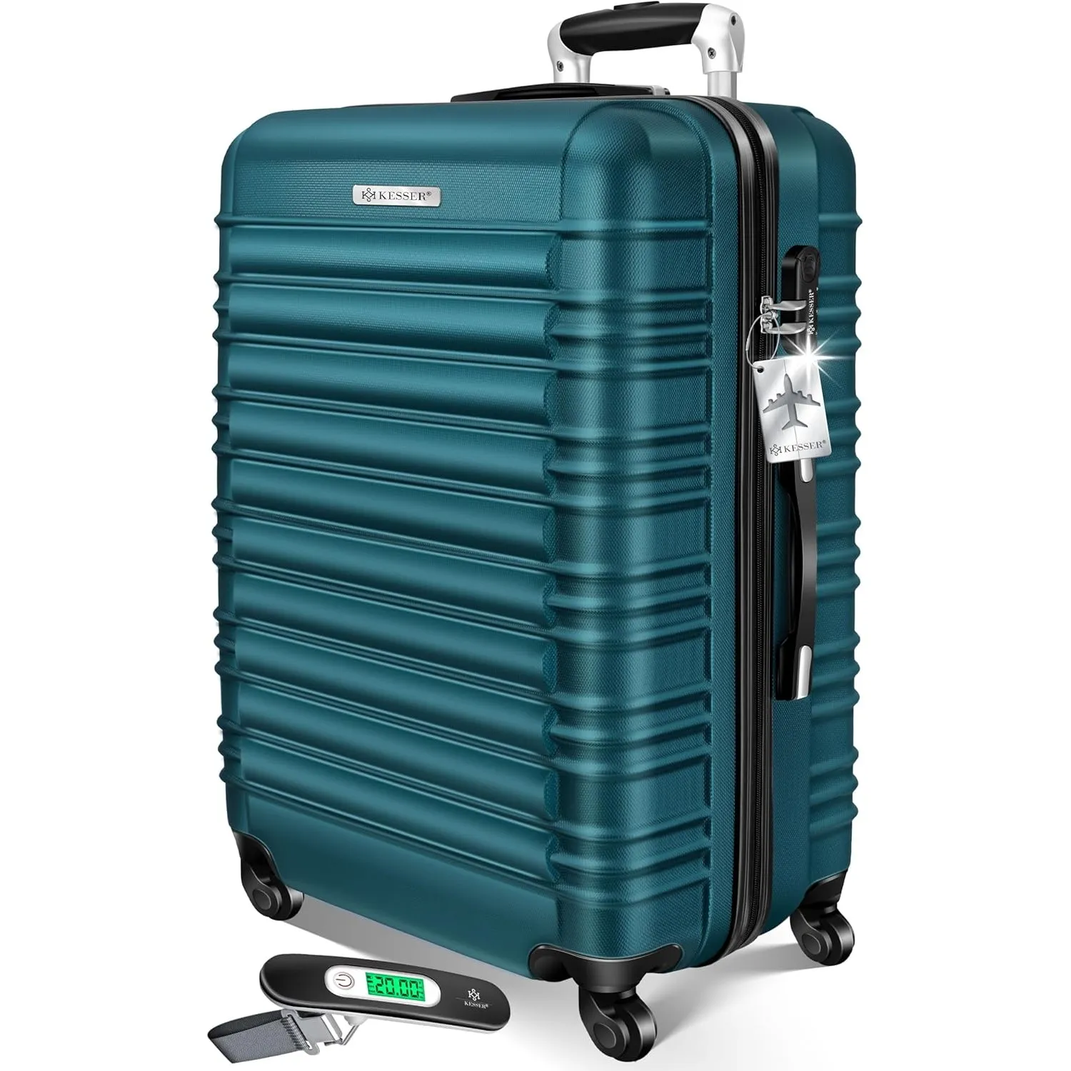 KESSER® Reisekoffer 120L Großer Hartschalen Koffer Inkl. Kofferwaage + Gepäckanhänger | Trolley Gepäck Rollkoffer Zahle…
