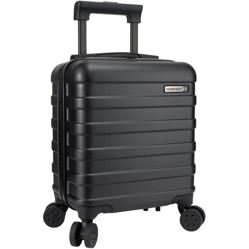 Cabin Max Anode Handgepäck-Koffer – Leicht, Hartschale, 4 Rollen, Zahlenschloss…, Schwarz , 40x30x20cm, Handgepäck