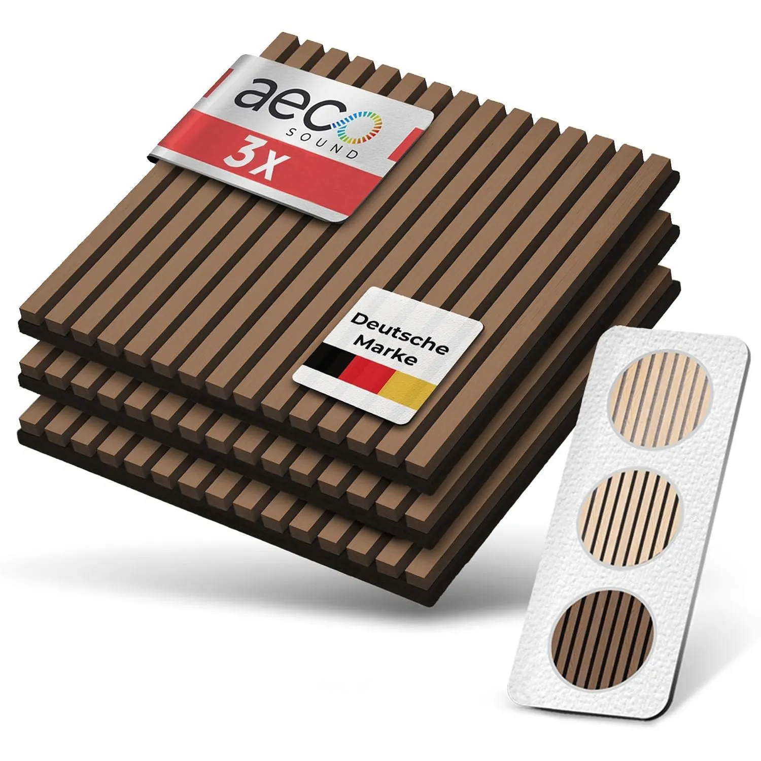 Akustikpaneele Holz - 60x60 cm - Echtholz Eiche & Akustikfilz