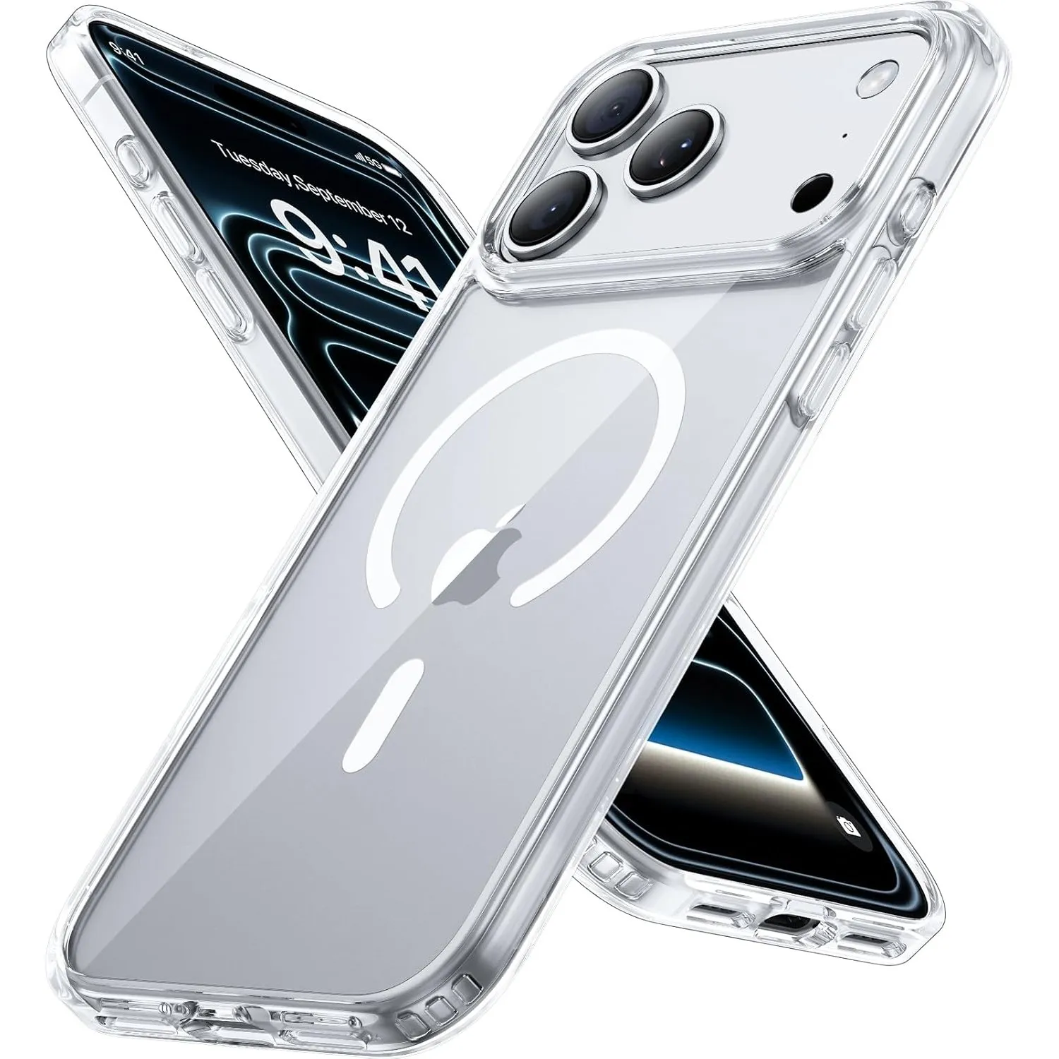 Miracase für iPhone 17 Pro Hülle mit Magsafe TOP MIL, Klar | [TOP Militärschutz & Magnetkraft] Stoßfest Kratzfest mit S…