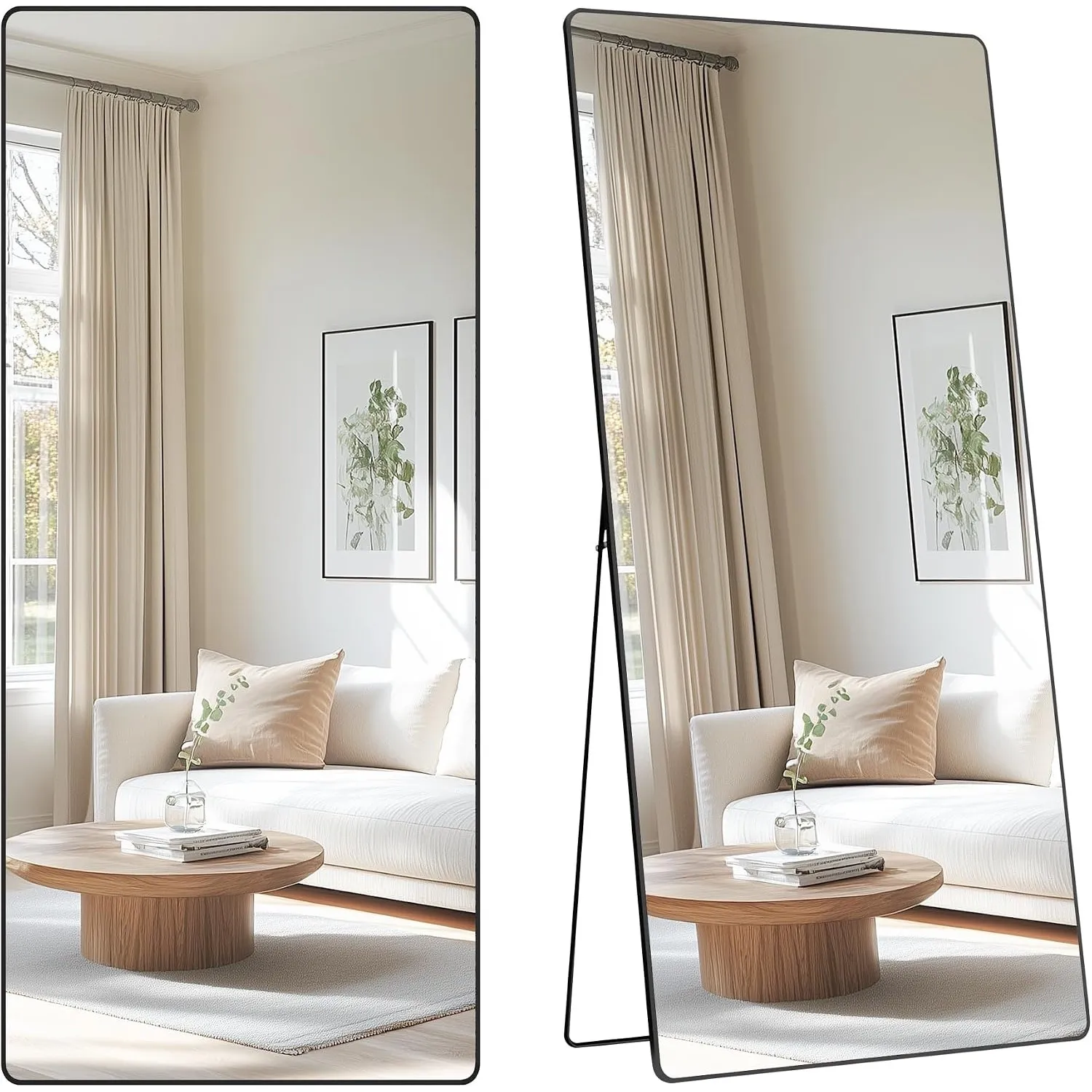 SONGMICS Ganzkörperspiegel, 180 x 80 cm, rechteckiger Standspiegel