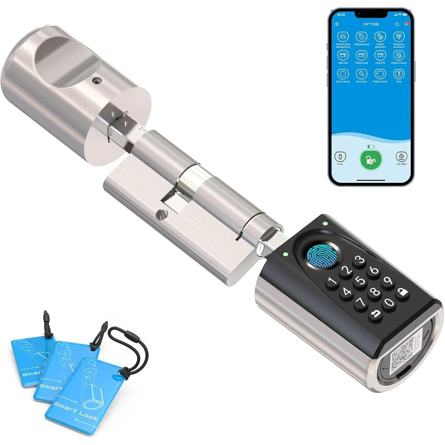 WELOCK U41 PRO Elektronisches Türschloss Fingerabdruck mit Code,Karte&APP