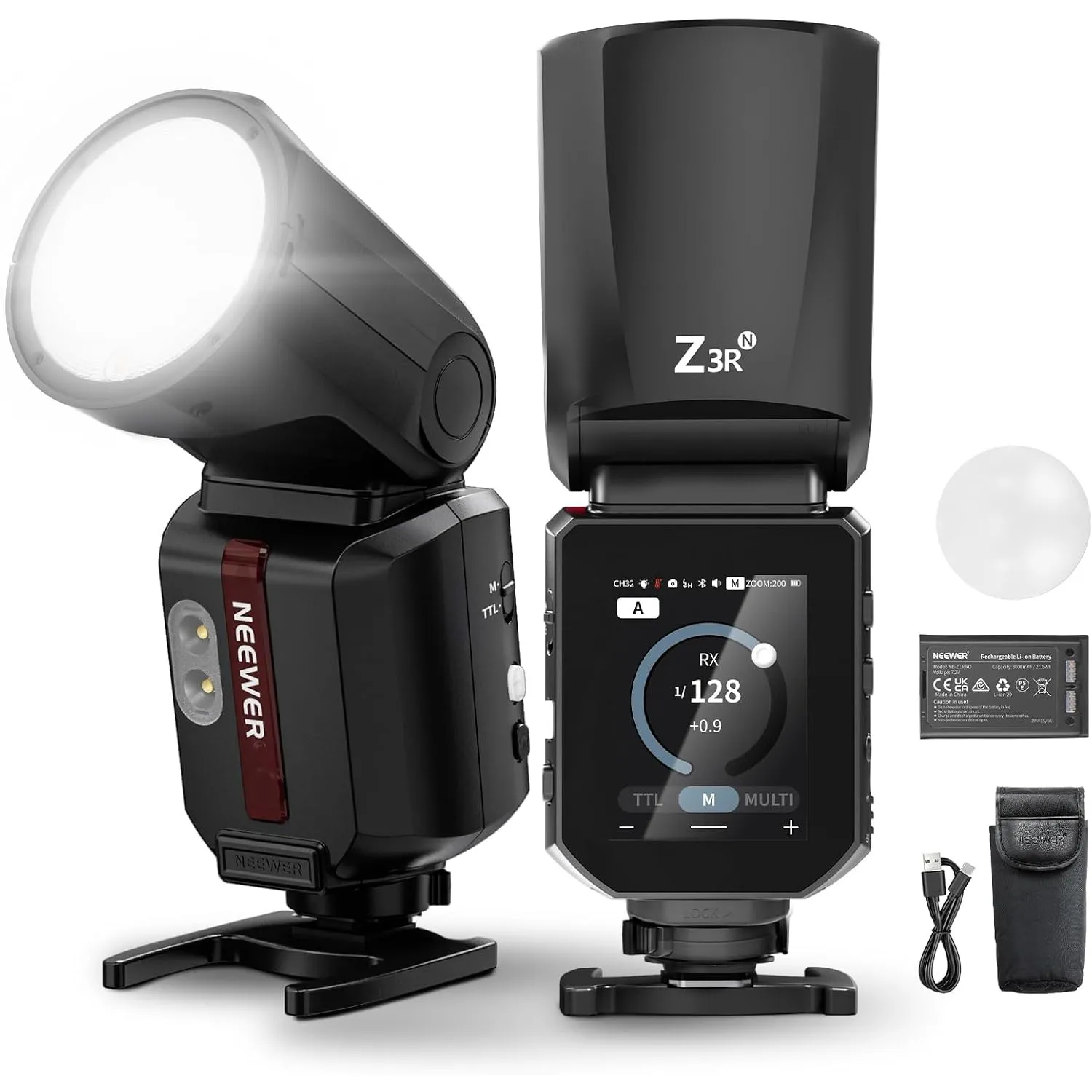 NEEWER Z3R-N 100Ws 2.4G TTL Rundkopf Blitz Kompatibel mit Nikon Kameras