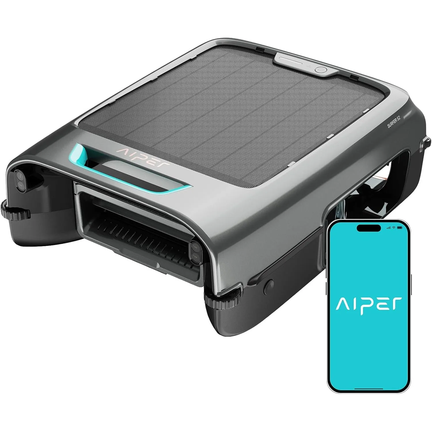 AIPER EcoSurfer S2 Solar Pool Skimmer Roboter, Poolroboter Akku mit App-Steuerung, 24/7 Oberflächenreinigung, Solar- & …