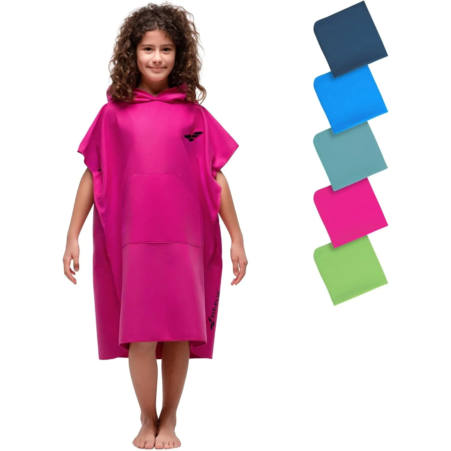 Fit-Flip Badeponcho aus Mikrofaser für Damen, Herren und Kinder | schnelltrocknend, kompakt und ultraleicht, Strandponc…