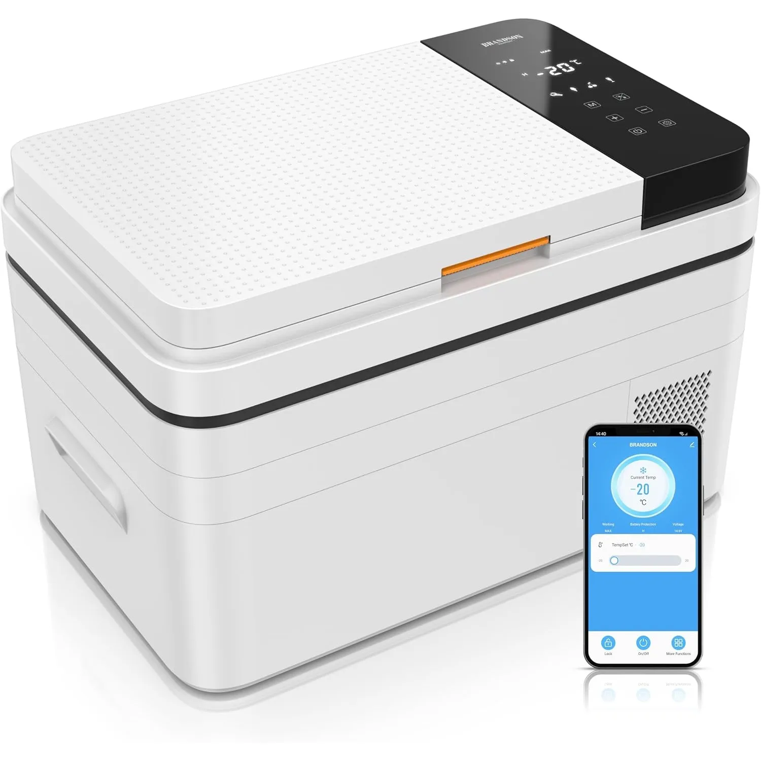 Brandson - Kompressor Kühlbox elektrisch – 30 Liter – App Steuerung Bluetooth Tuya Smart – Autokühlbox - 230 V und 12/2…