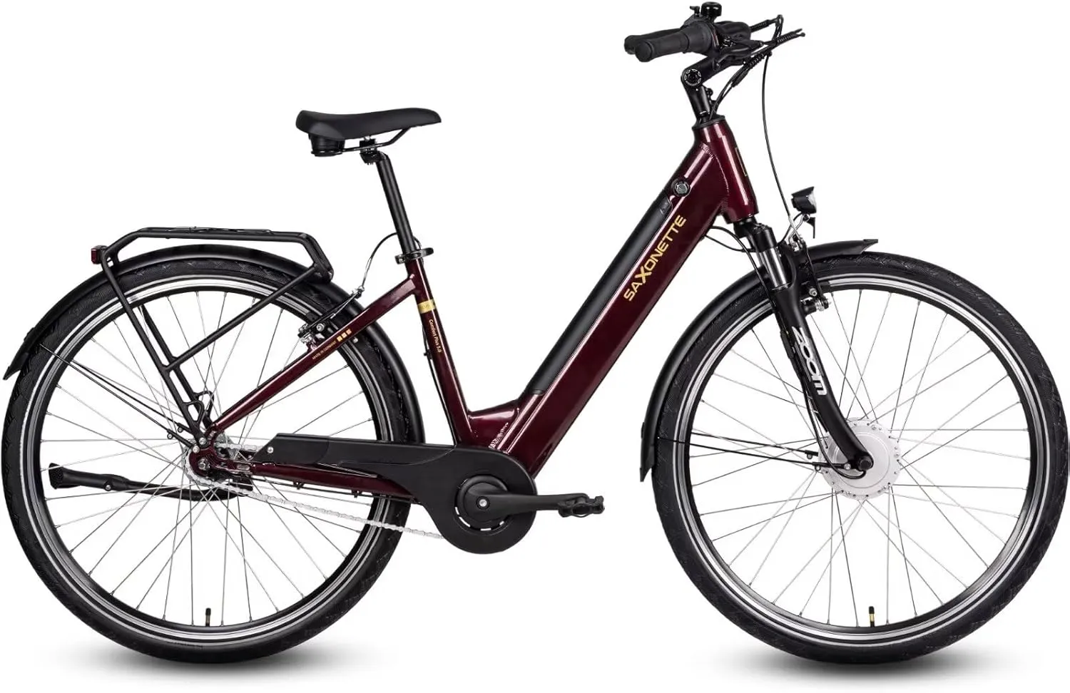 SAXONETTE E Bike mit Rücktrittbremse und nabenschaltung, Ebike Damen 28 Zoll mit 36V 13Ah BMS Akku, 7 Gang Elektro Fahr…
