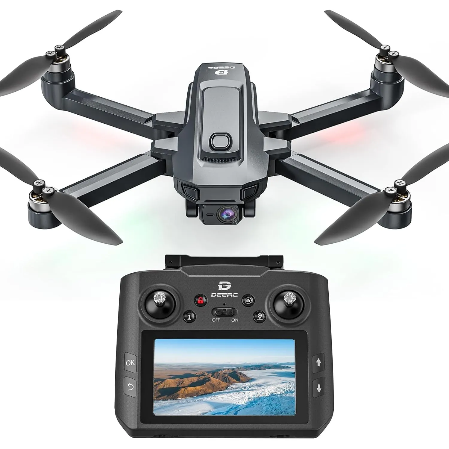 DEERC GPS Drohne mit 4,5" FPV Bildschirm, 4K Kamera, 40 Min Flugzeit