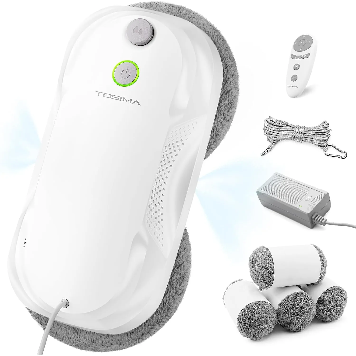 Tosima W5 Fensterputzroboter mit bidirektionalem Ultraschall-Nebelsprühfunktion, 6400Pa adaptiver Saugkraft und intelli…