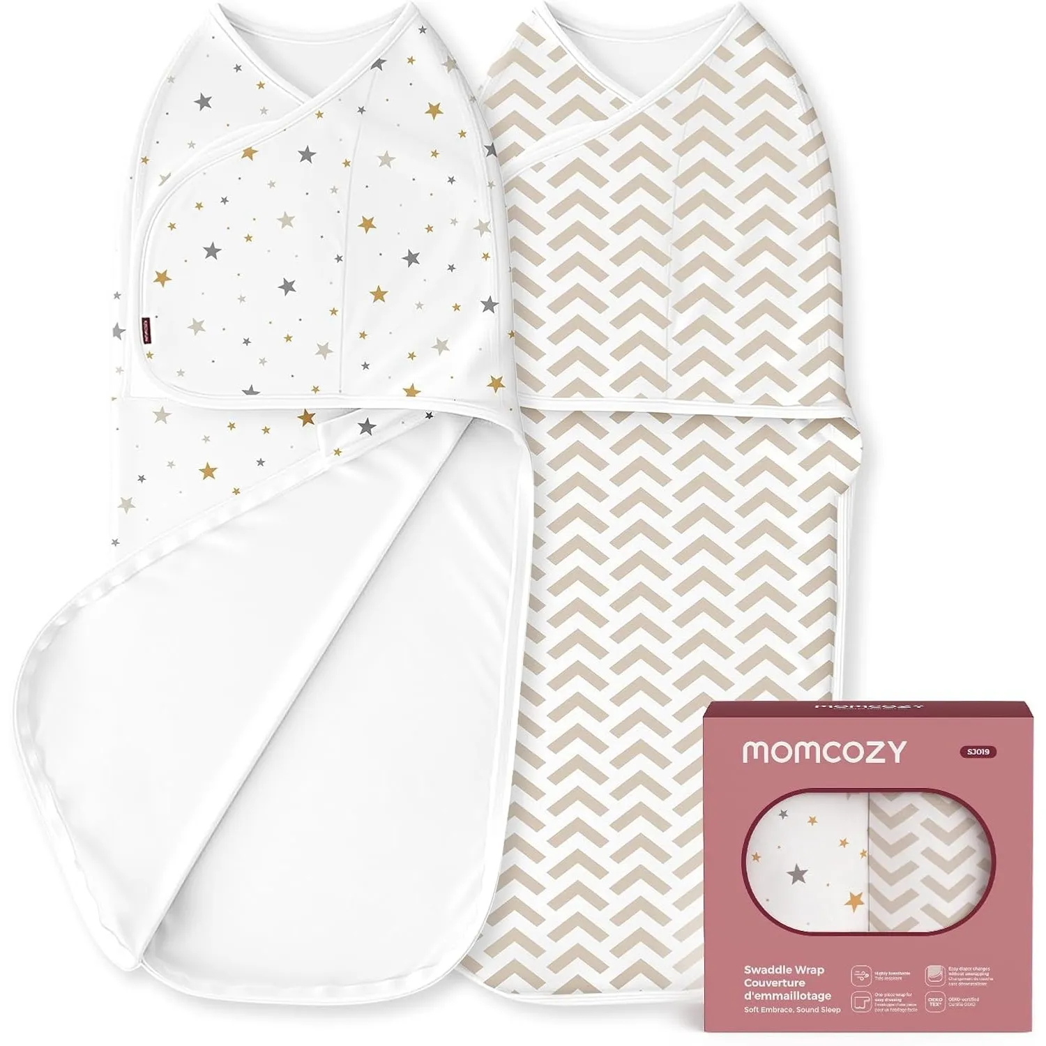 Momcozy Pucksack Baby 0-3 Monate, leiser Verschluss,Swaddle für frischgebackene Eltern, reduziert den Schreckreflex, un…