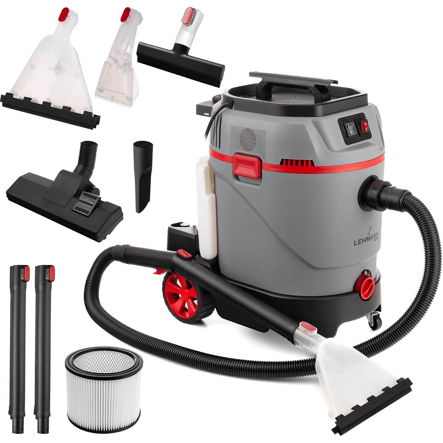 LEHMANN Primewash 2800 Waschsauger, Profi Teppichreiniger & Polsterreiniger mit Heißwasser 60°C, Nass- & Trockensauger …