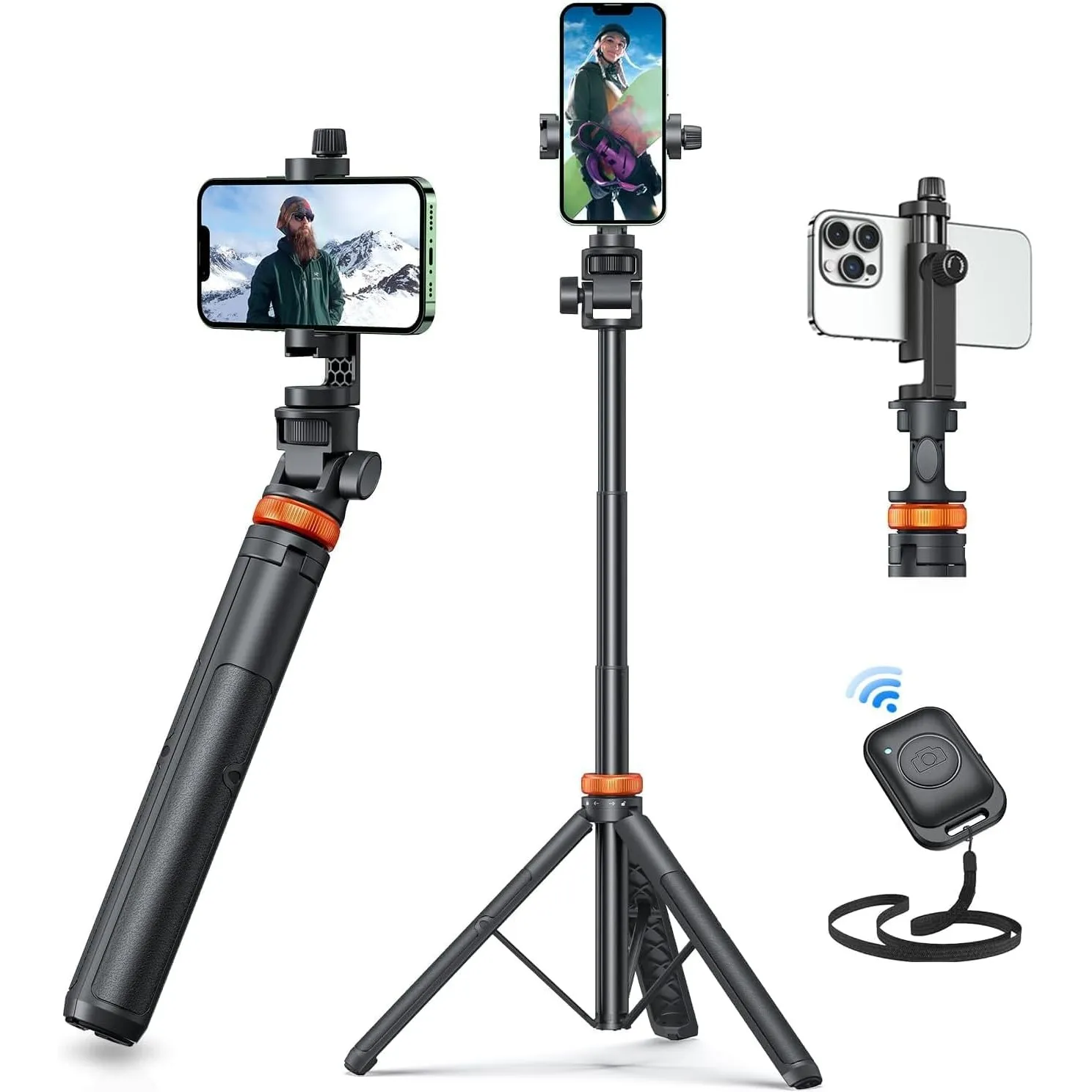 Handy Stativ, Stativ für Smartphone und Selfie Stick mit Fernbedienung