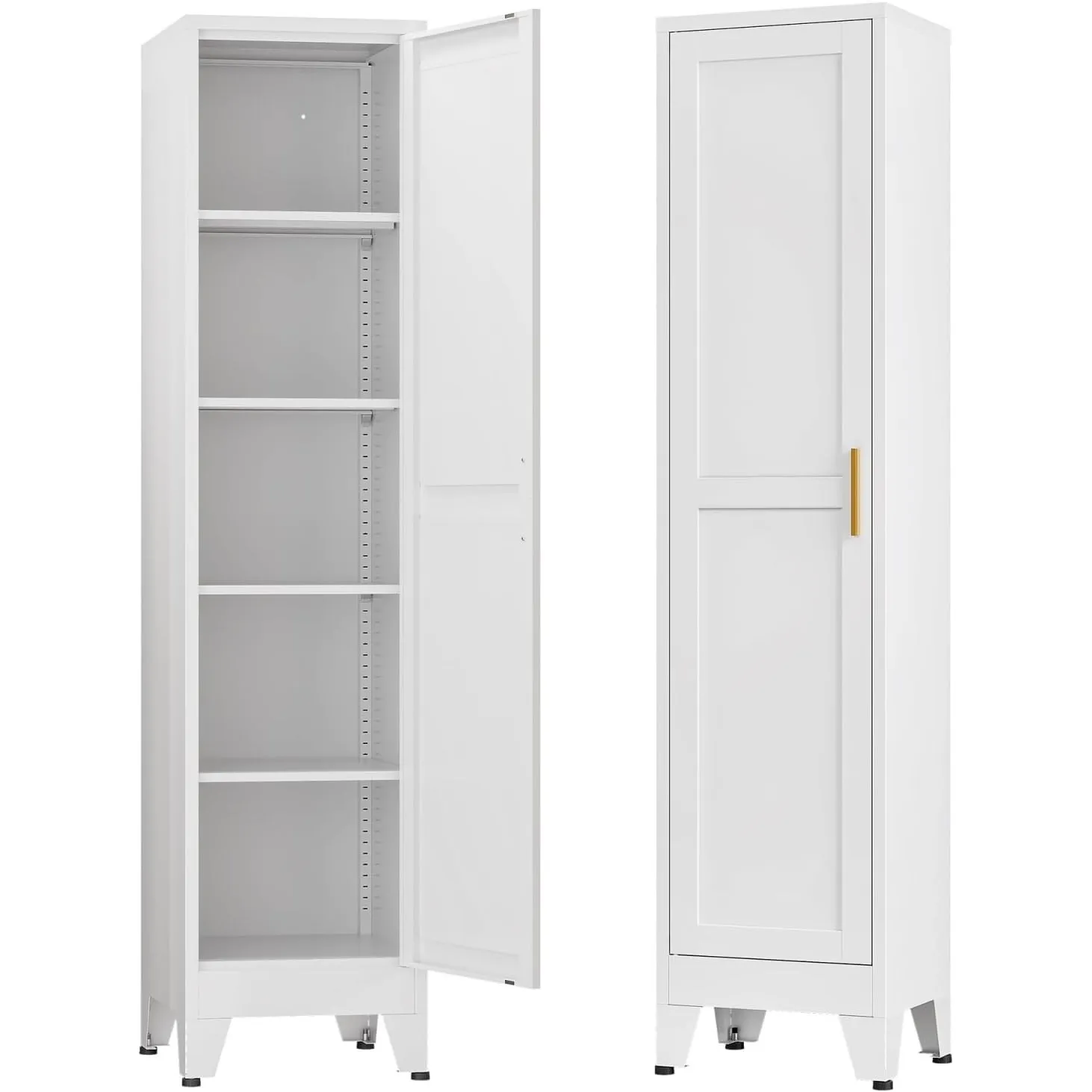 Mehrzweckschrank 40 cm breit, küchenschrank mit 1 Tür, Verstellbarer 5-Stufiger Metallschrank, Vorratsschrank, Allzweck…