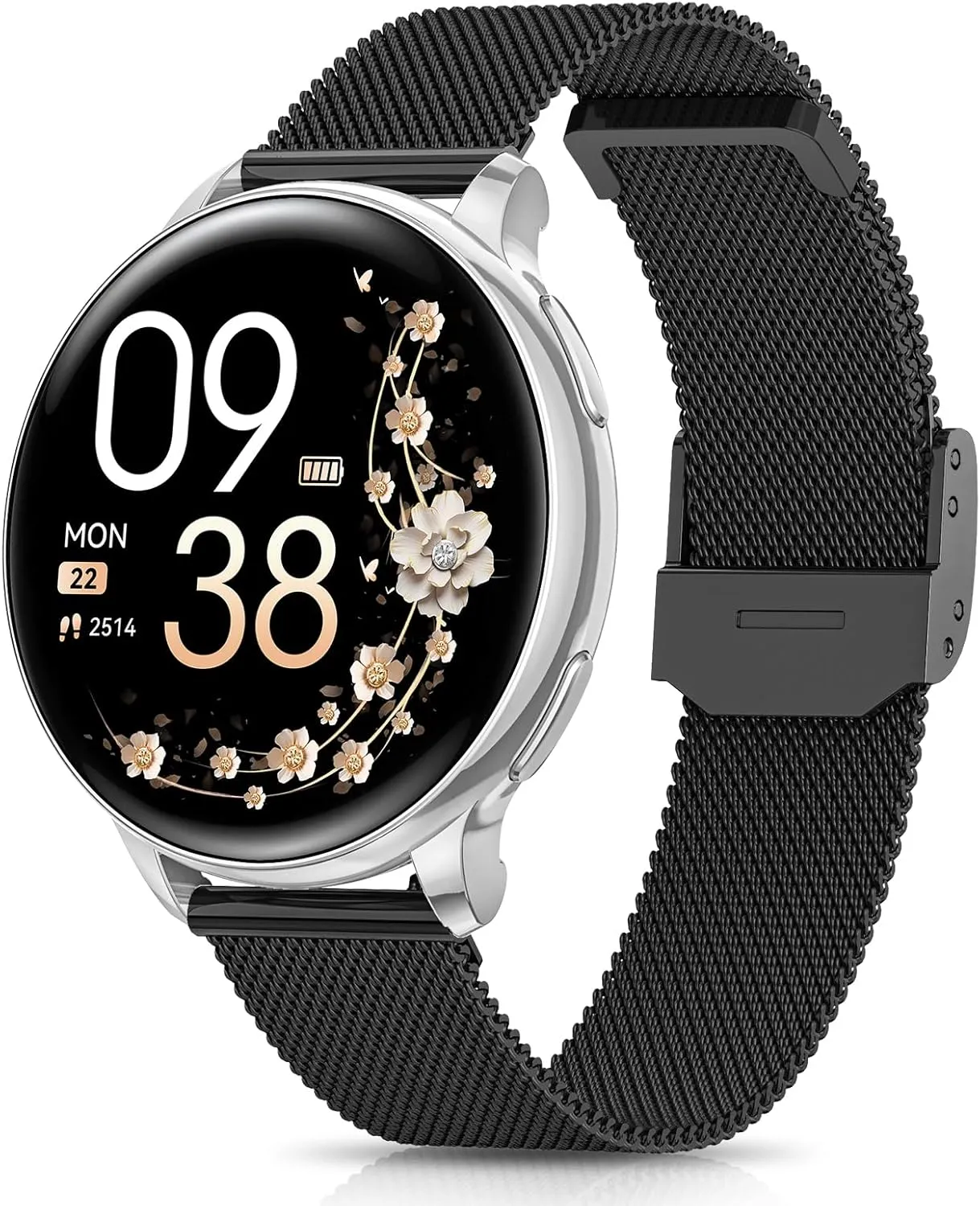 Smartwatch Damen, 1.27" HD Fitnessuhr mit Telefonfunktion, Menstruationszyklus, 120+ Sportmodi, 24H Pulsuhr, 24H SpO2, …