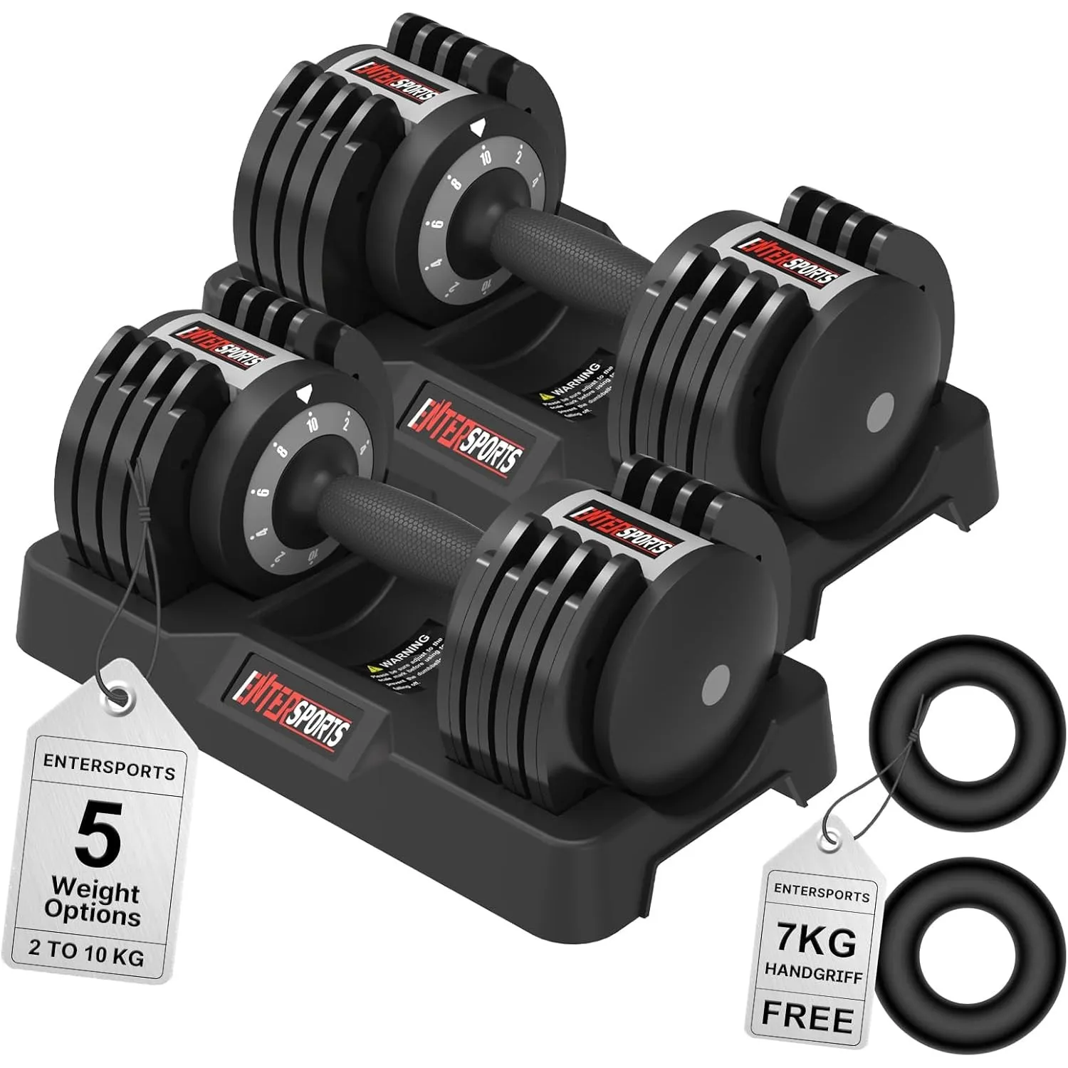 EnterSports 10kg/12kg/18kg/20kg/27kg Verstellbare Hanteln Einstellbare Platzsparende Hantel, Hanteln Verstellbar mit ru…