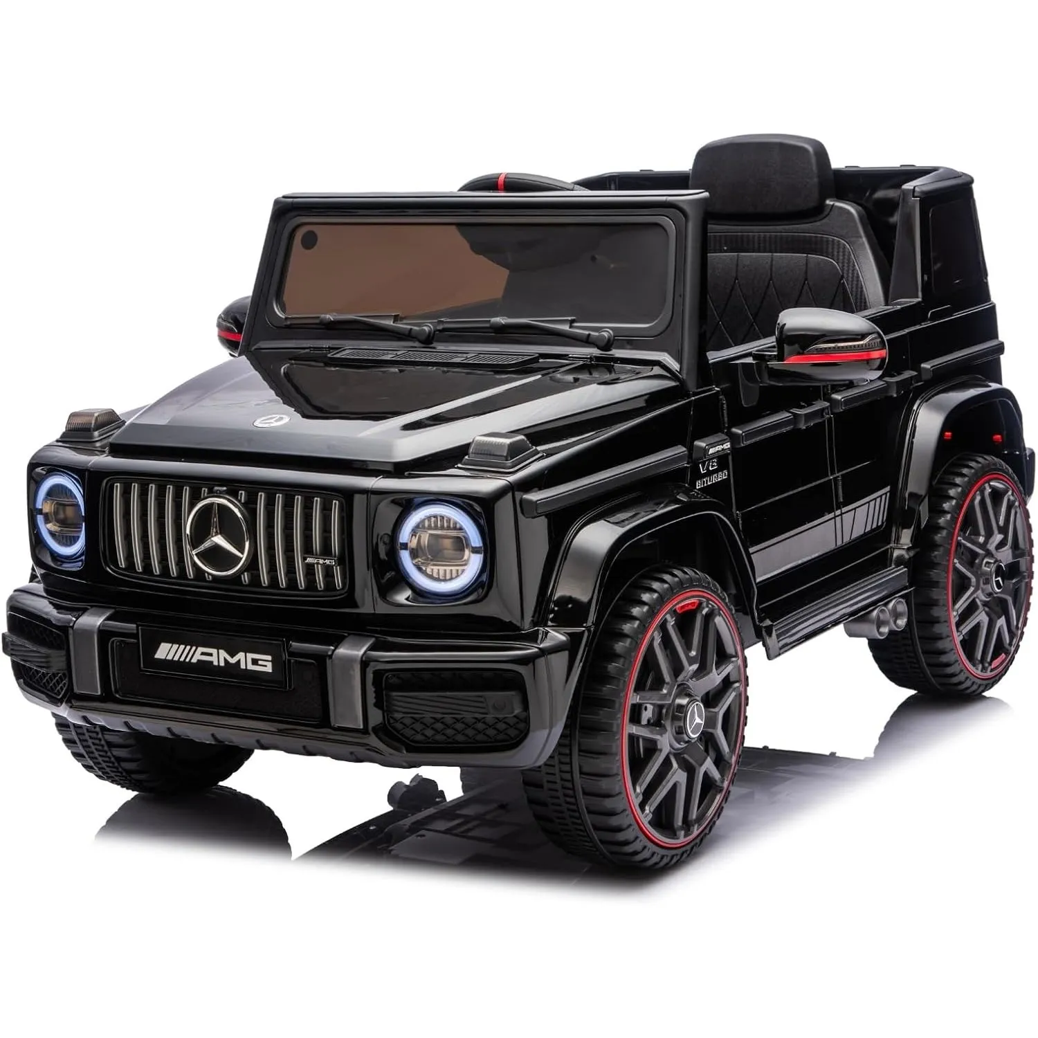 LALAHO Kinder Elektroauto Mercedes AMG G63,12V 7ah Schwarz | 2.4G Fernbedienung, Kinderauto Kinderfahrzeug，Elektrofahrz…