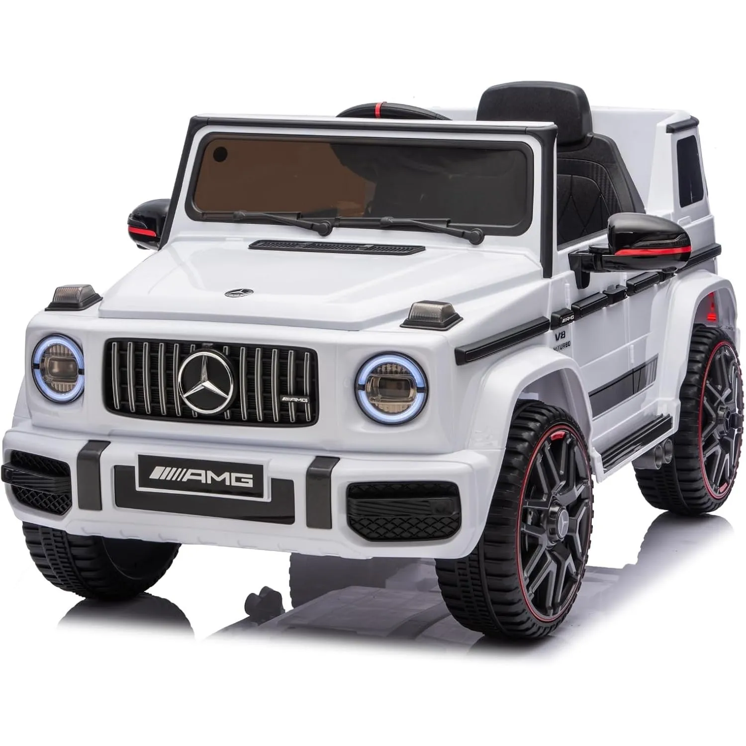 LALAHO Kinder Elektroauto Mercedes G63,12V 7ah,Weiß